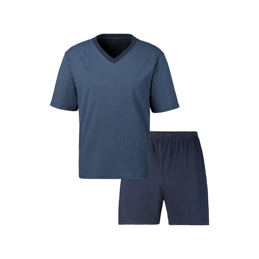 le jogger® Pyjama, (Packung, 4 tlg., 2 Stück), Schlafanzug mit Allovermuster