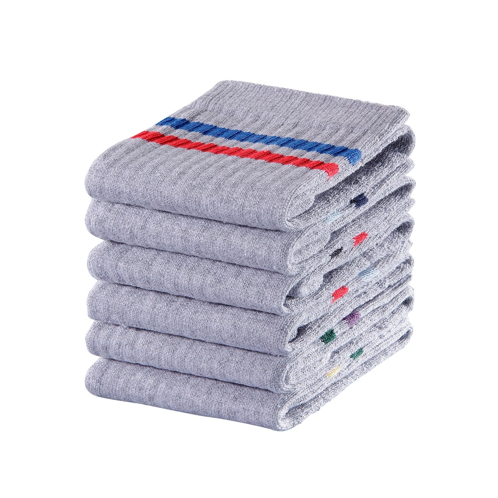 Go in Freizeitsocken, (Packung, 6 Paar), mit farbigen Streifen
