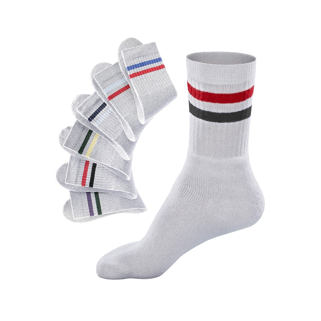 Go in Freizeitsocken, (Packung, 6 Paar), mit farbigen Streifen