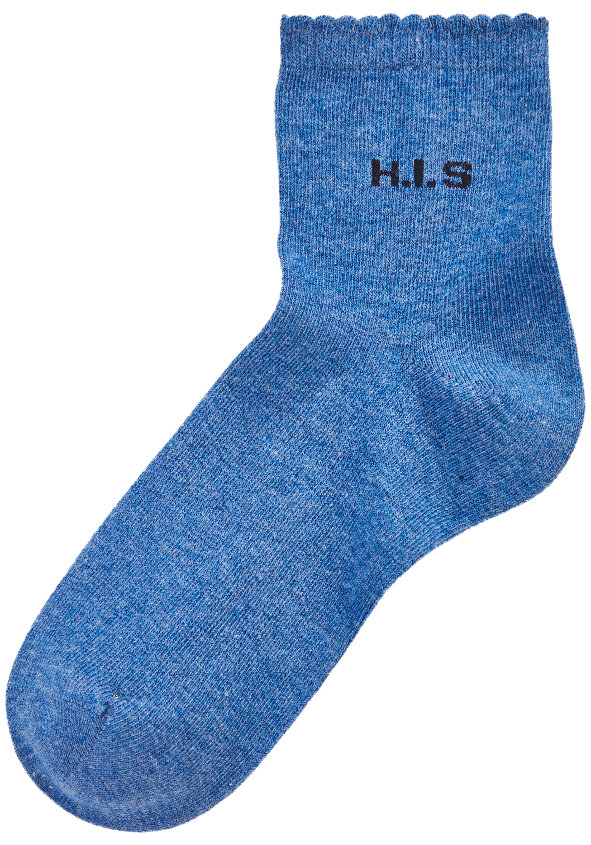 H.I.S Kurzsocken »Damen uni und meliert für die ganze Woche« Packung, 7 Paar tlg. mit gewelltem Bündchen