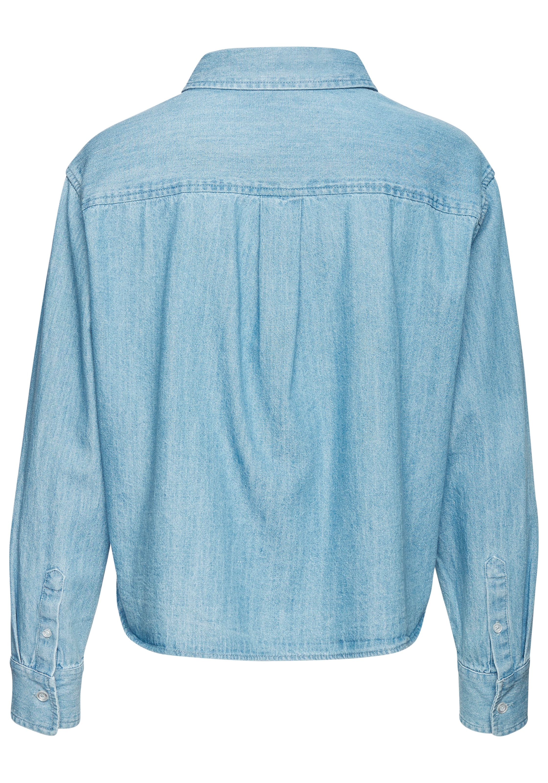 Buffalo Blouse en jean mit Brusttasche, Hemdbluse, Denim, casual