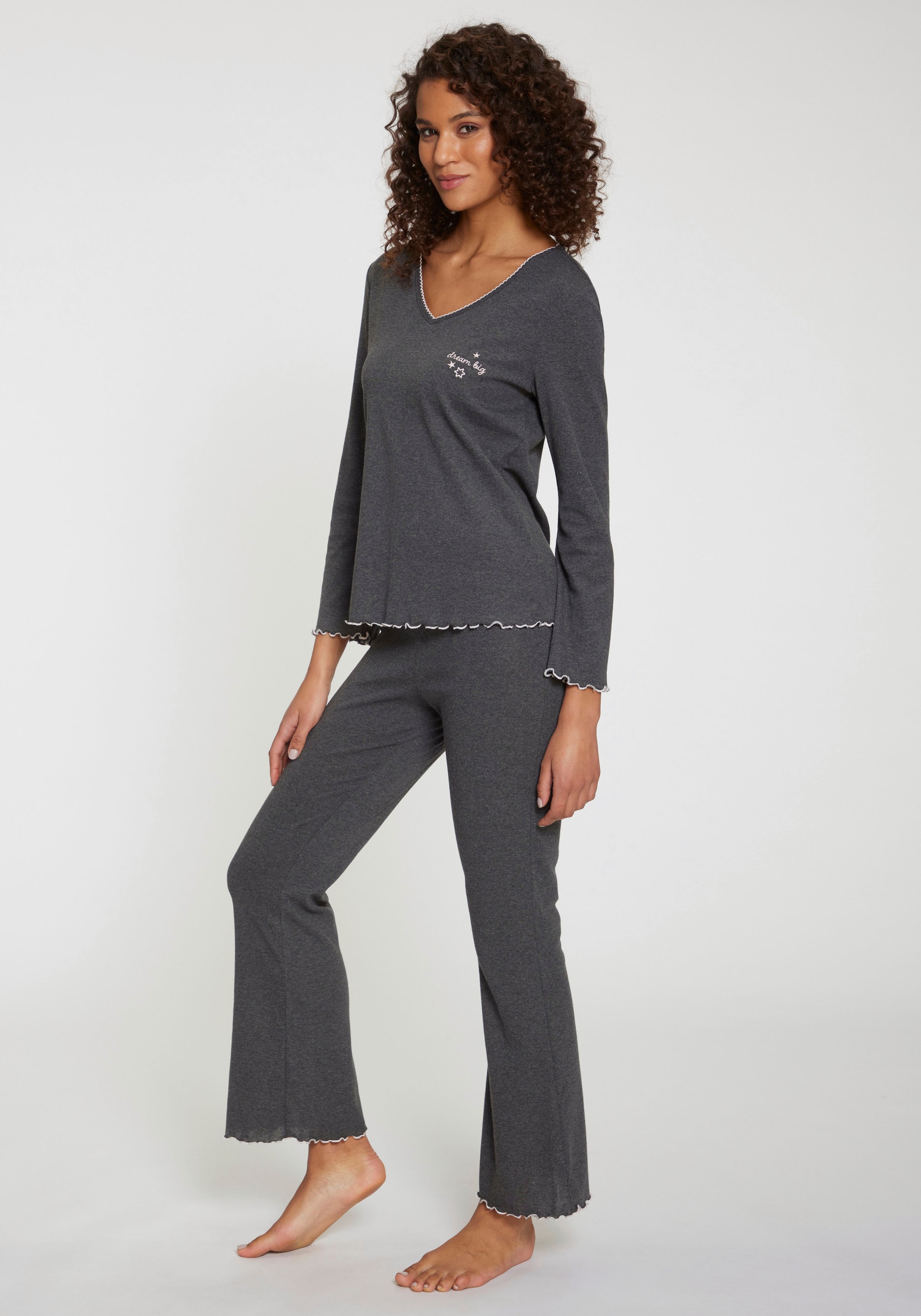 s.Oliver Pyjama Set, 2 tlg. mit Babylock-Abschlüssen