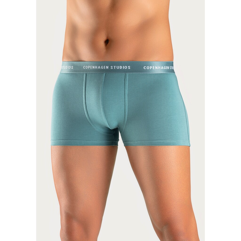 Copenhagen Studios Boxer »Boxershorts für Herren«, (3 St.), mit farbigem Logo-Bund