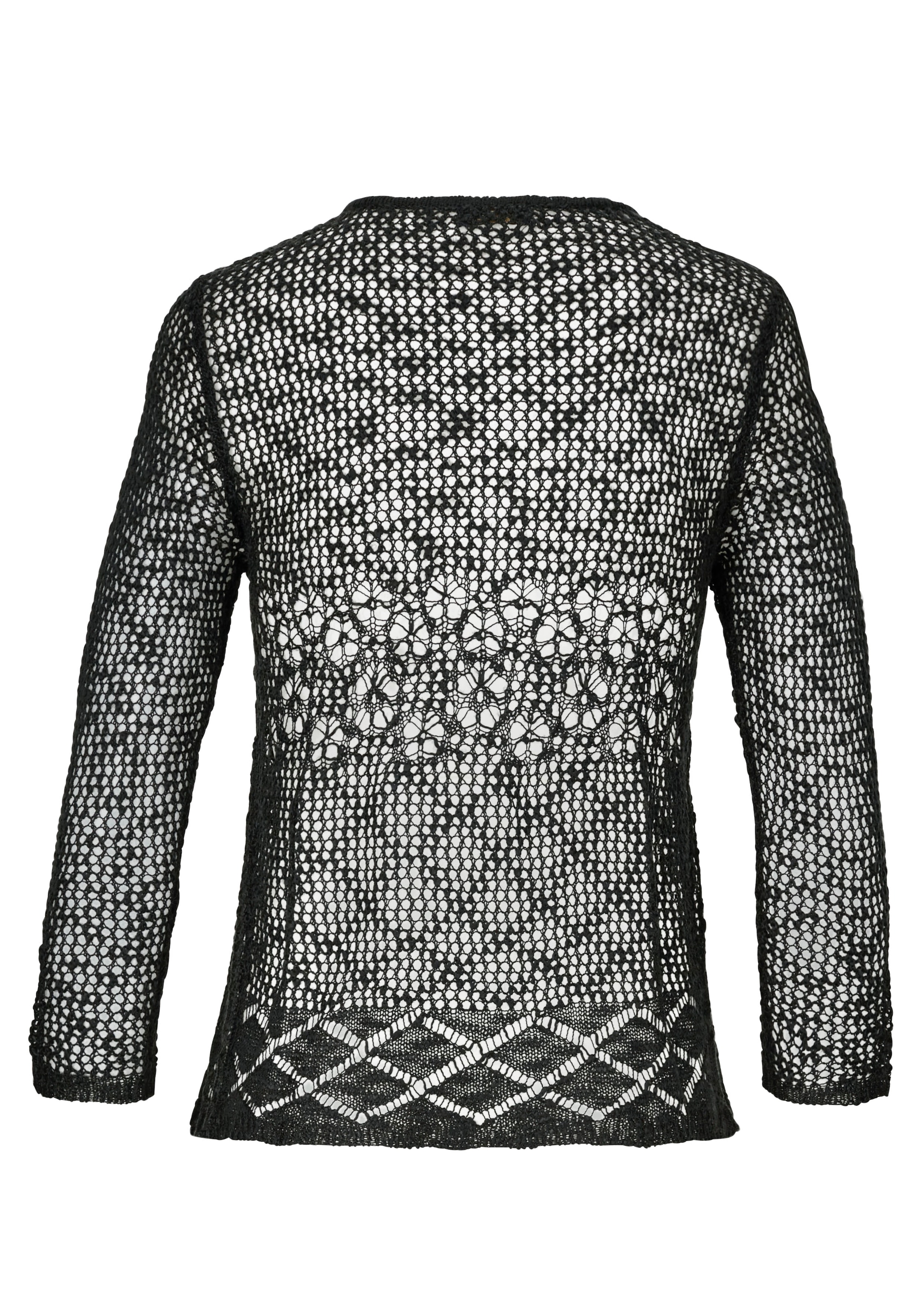 s.Oliver Veste en tricot in luftiger Häkeloptik, sommerlicher Cardigan, lockere Passform