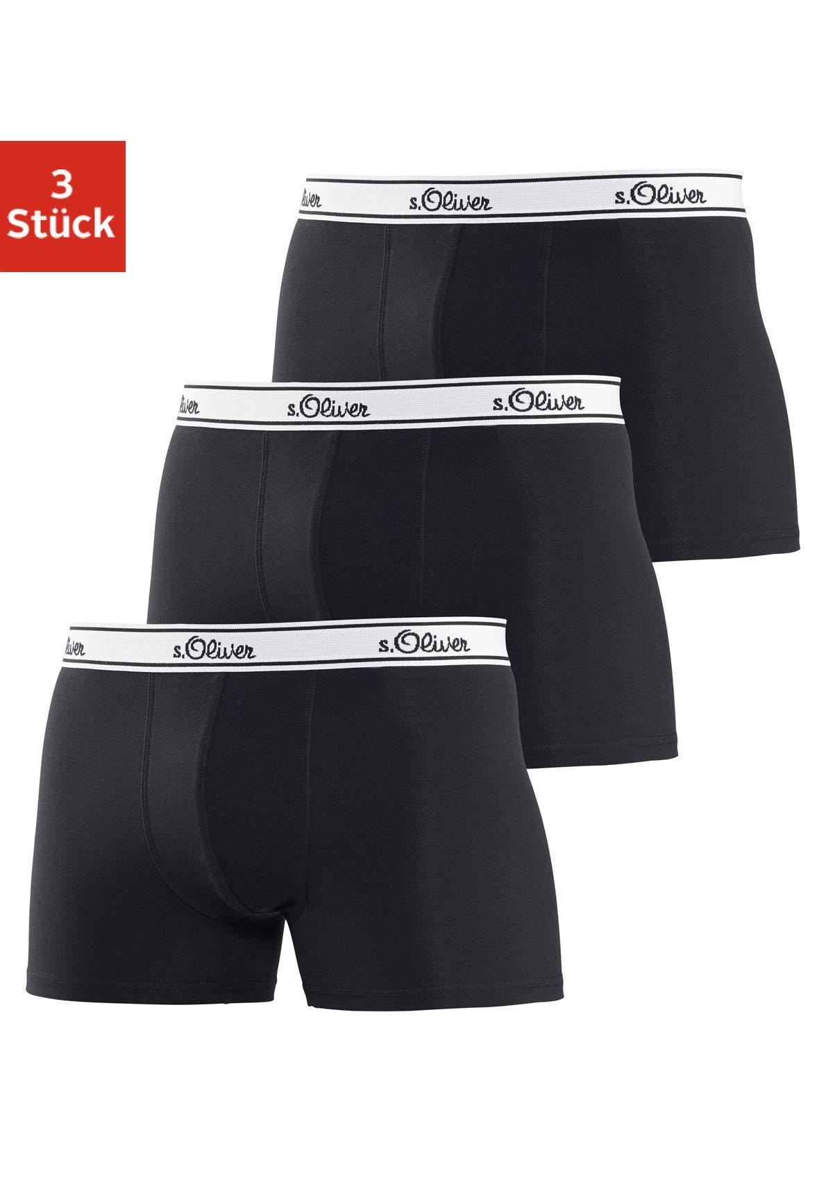 s.Oliver Boxer »Boxershorts für Herren« Packung, 3 Stk. mit weissem Webbund