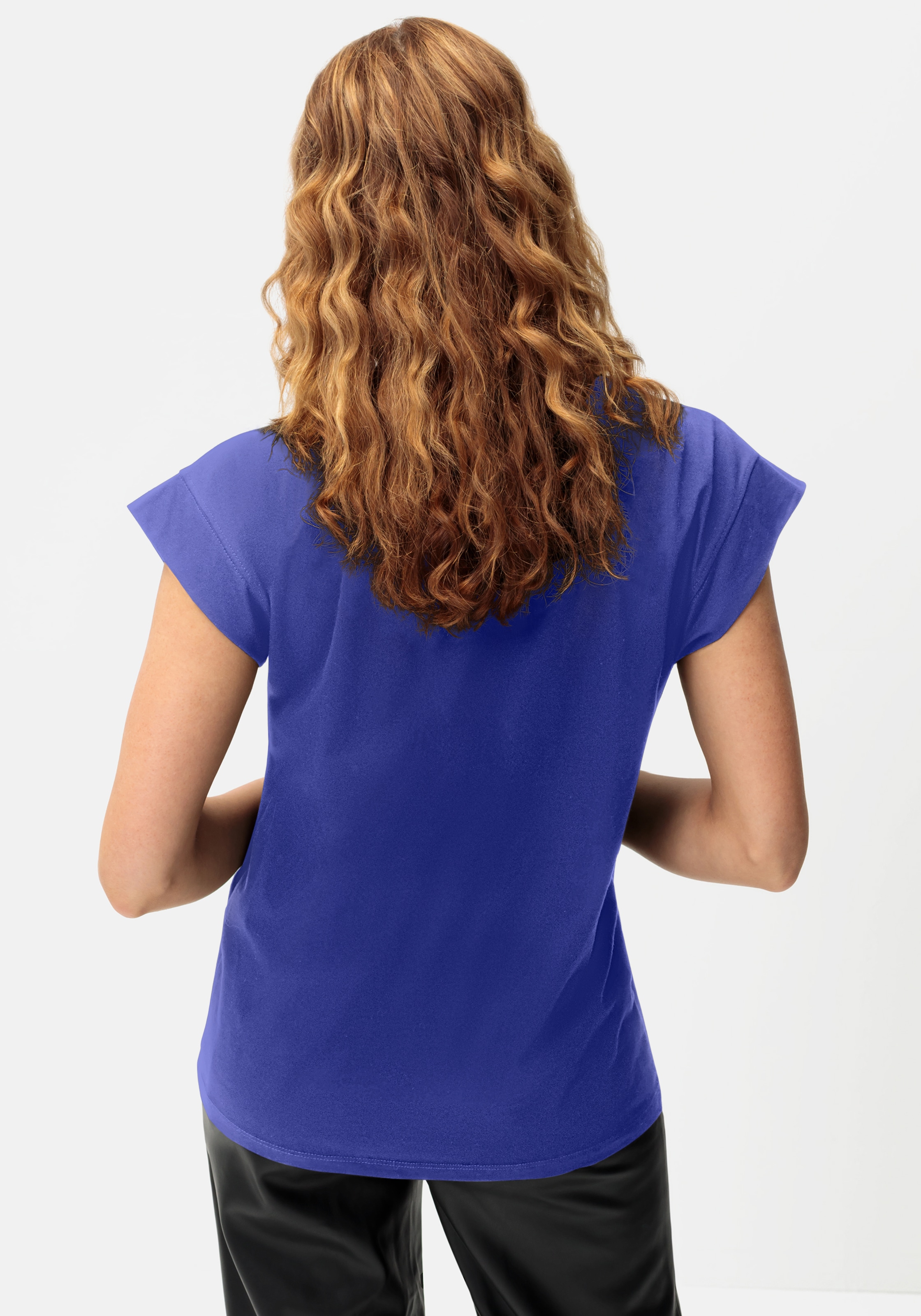 LASCANA Kurzarmshirt mit Frontdruck, T-Shirt aus Baumwolle, Printshirt, Basic