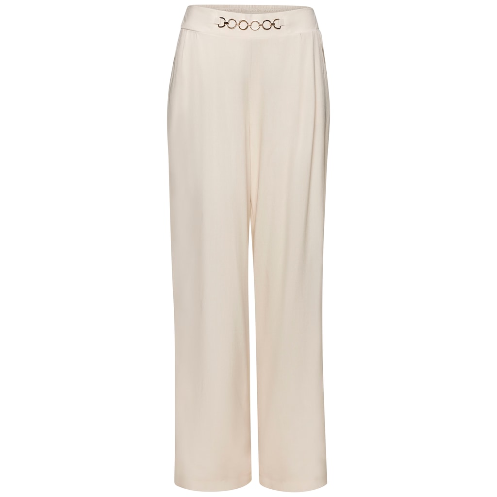 Vivance Palazzohose, mit Zierkette, Bundfaltenhosen, Schlupfhose, elegant