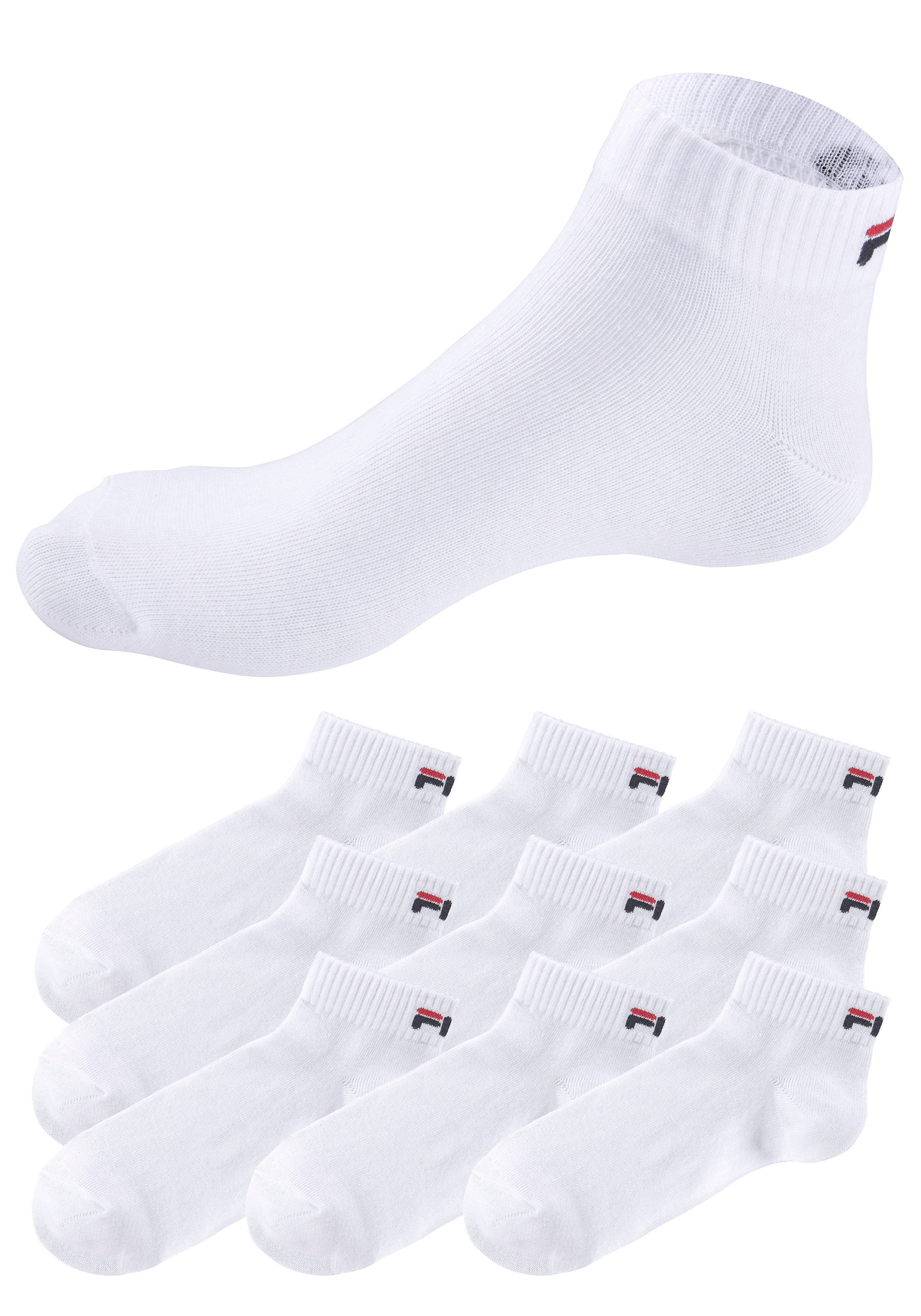 Fila Chaussettes courtes »UNISEX QUARTER PLAIN SOCKS« 9 cuis tlg. mit klassischem Logo