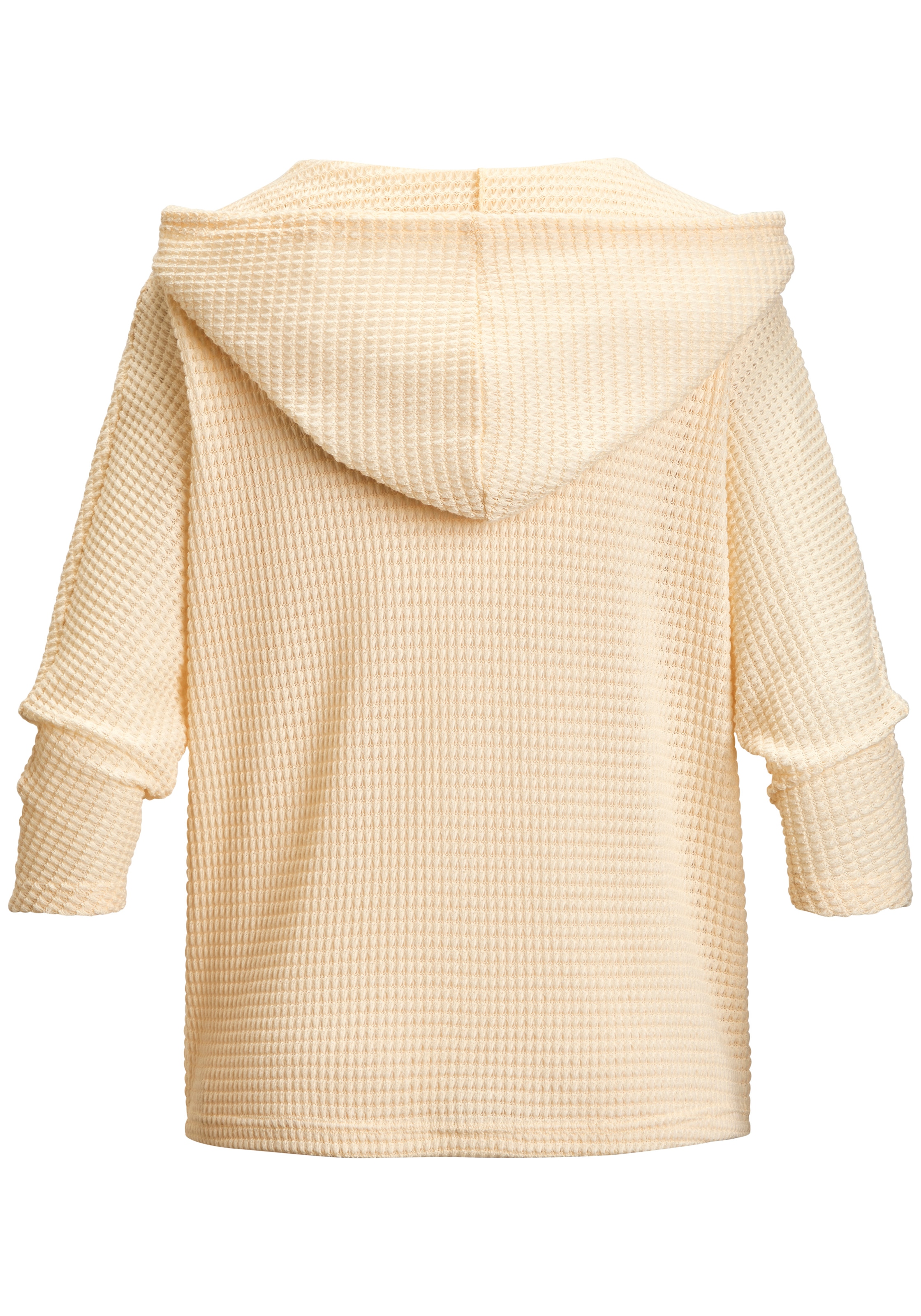 LASCANA 3/4-Arm-Shirt »aus sommerlichem Waffelstrick« mit Kapuze und Knopfleiste