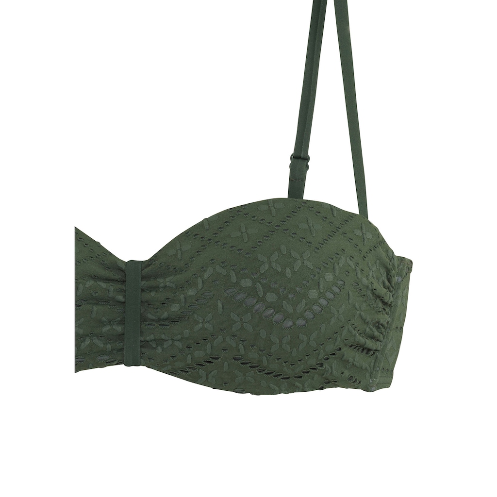 LASCANA Bügel-Bandeau-Bikini-Top »Omara«, mit Lochstickerei