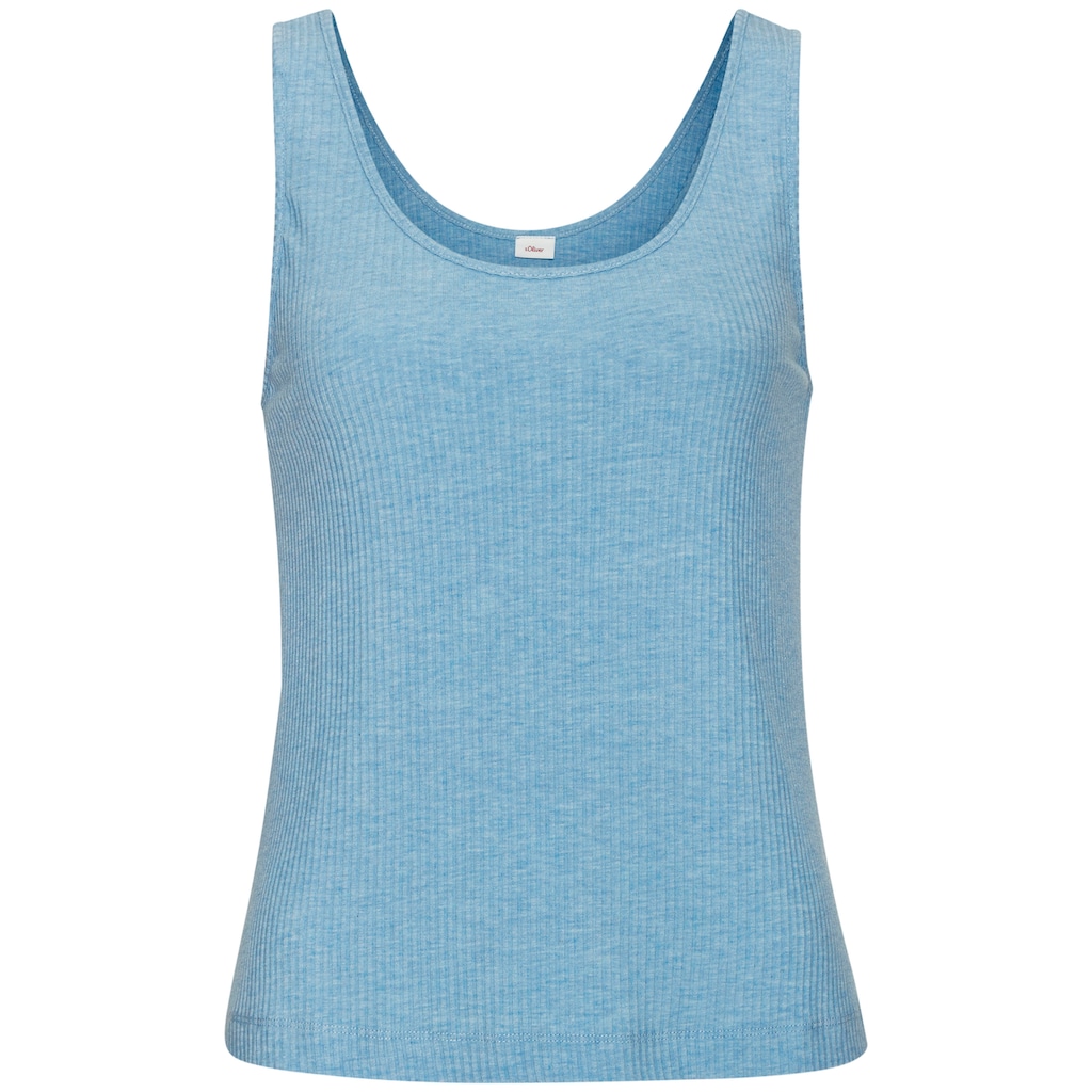 s.Oliver Pyjamaoberteil, in elastischer Rippware
