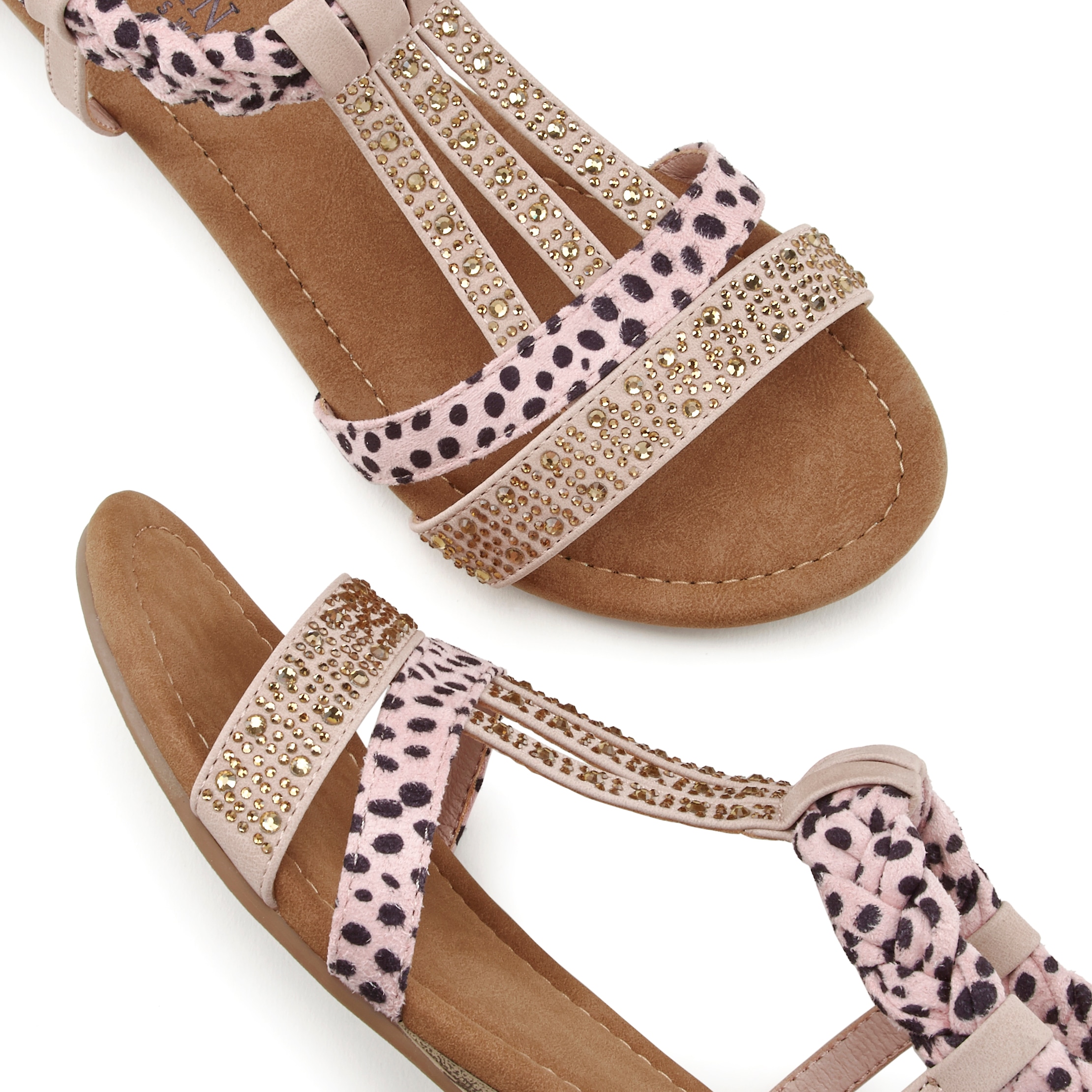 LASCANA Sandale »Sommerschuh«, Sandalette, Sommerschuh mit Verzierung und kleinem Keilabsatz VEGAN