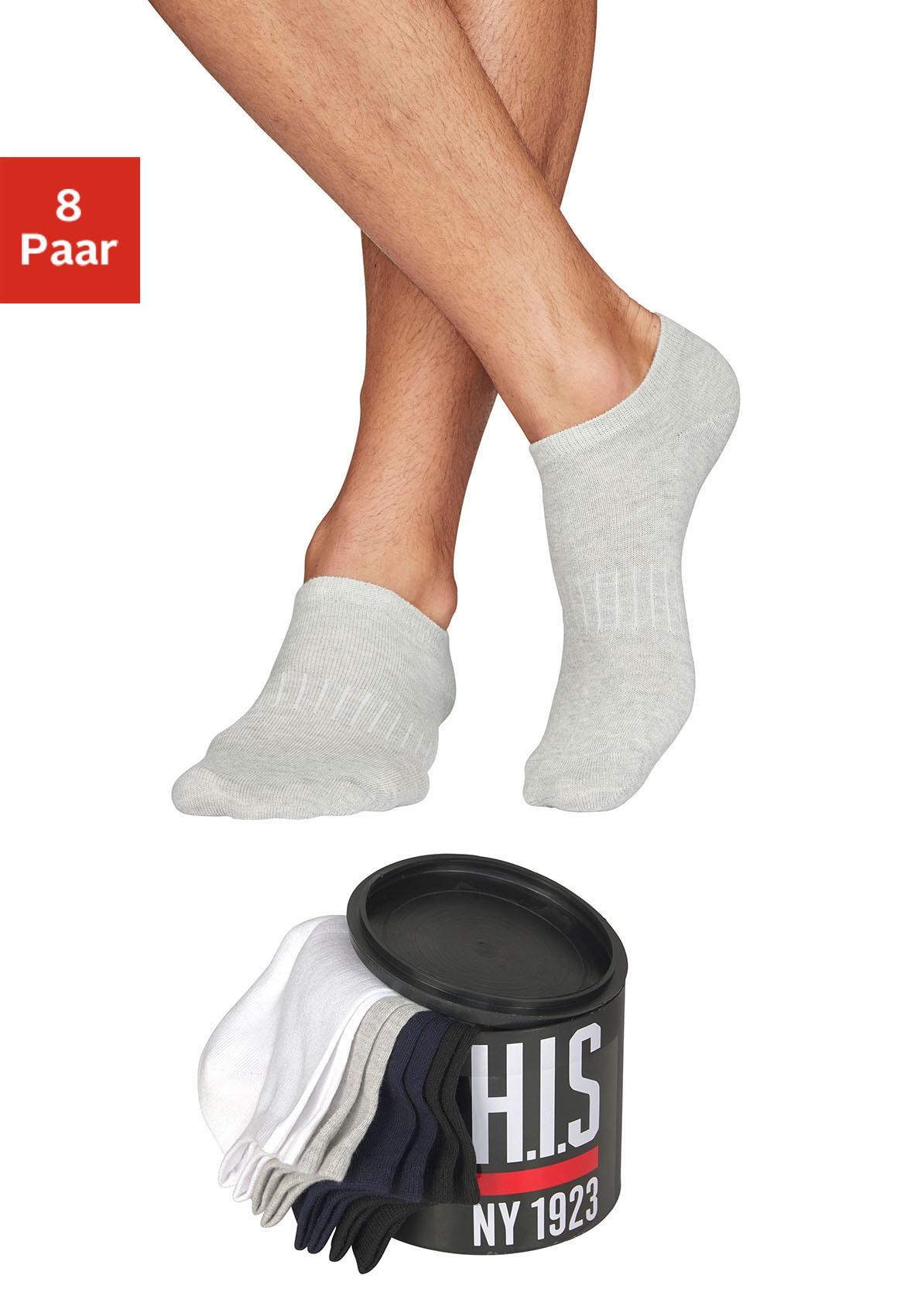 H.I.S Sneakersocken Dose, 8 Stk. tlg. in der Geschenkdose
