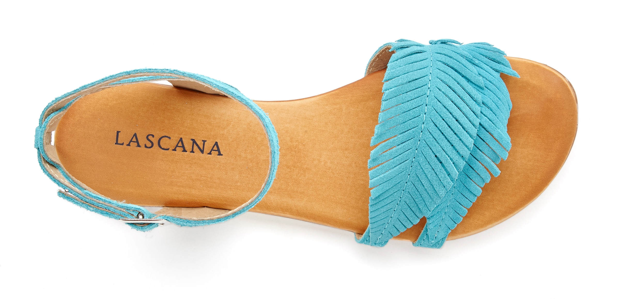 LASCANA Sandale »Sommerschuh«, Sandalette, Sommerschuh aus Leder mit modischen Fransen