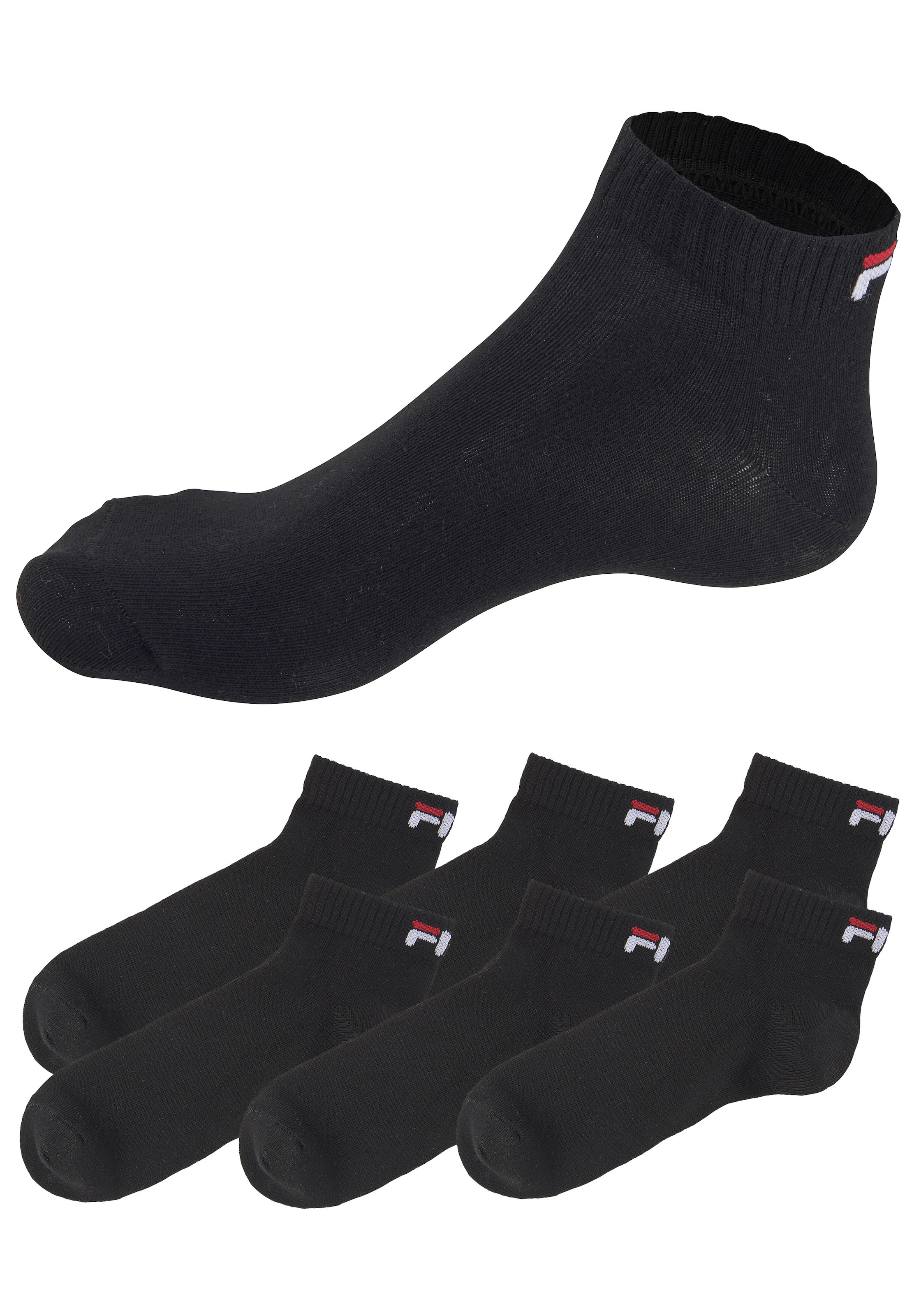 Fila Chaussettes courtes »UNISEX INVISIBLE PLAIN SOCKS« 6 cuis tlg. Baumwollmischung, Rippenbündchen, flache Zehennaht