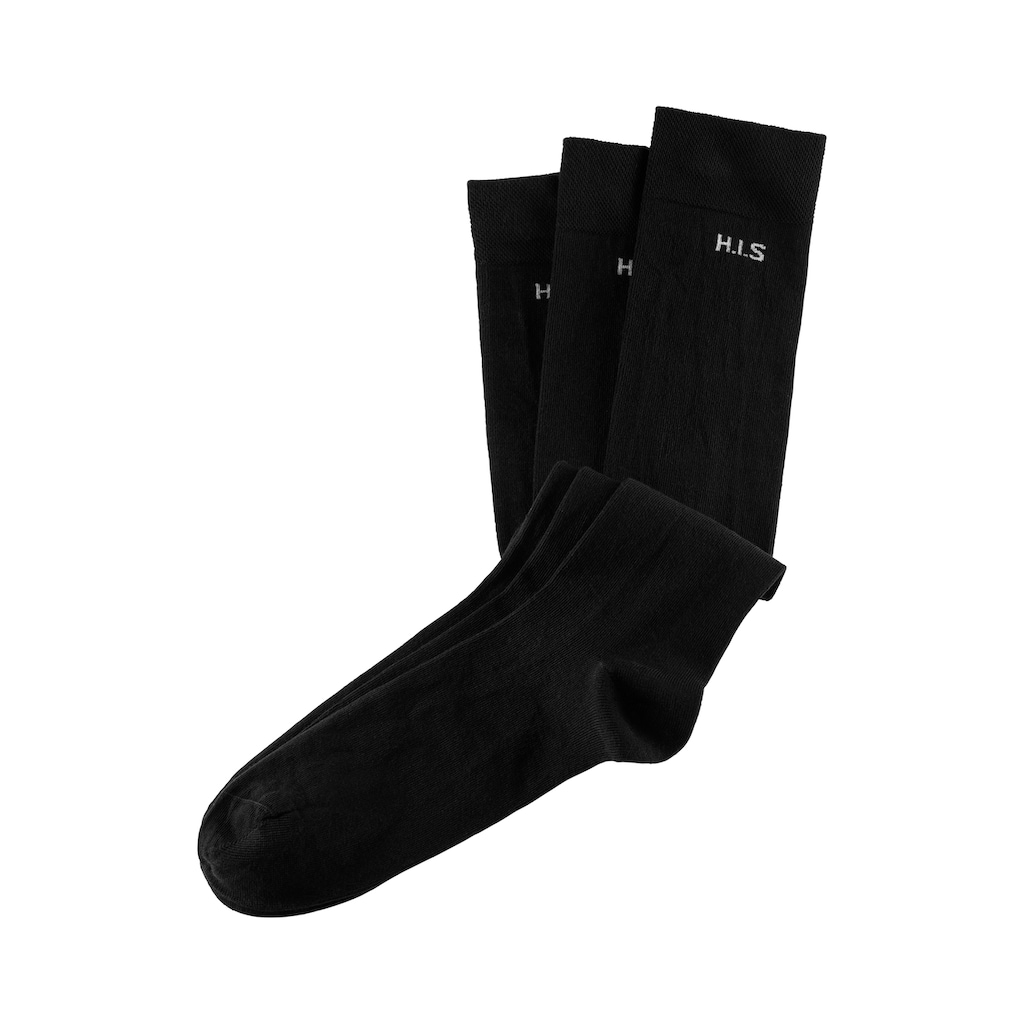 H.I.S Kniestrümpfe, (Packung, 3 Paar), mit druckfreiem Bündchen