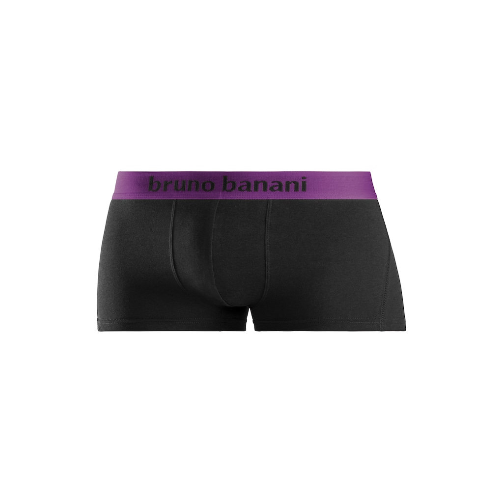 Bruno Banani Hipster, (Packung, 4 St.), knapp sitzende Boxershorts mit Logo Webbund aus Baumwollmischung