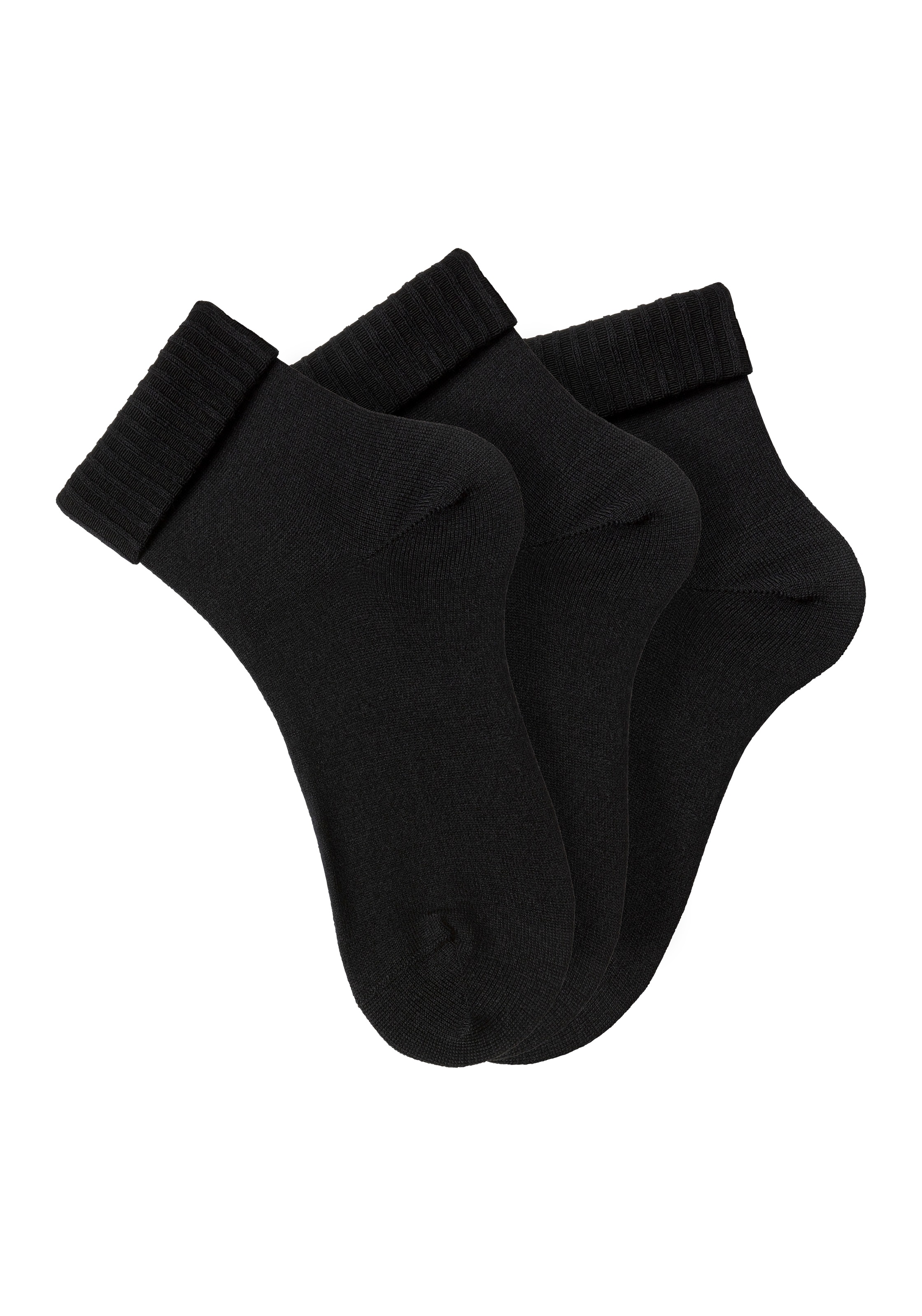 Lavana Umschlagsocken Packung, 3 Stk. tlg. fein gestrickt mit 53% Wolle