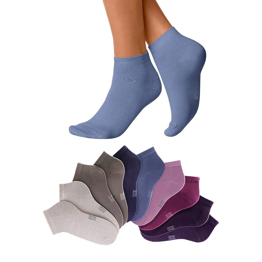 H.I.S Kurzsocken, (Packung, 10 Paar), mit verstärkter Ferse und Spitze
