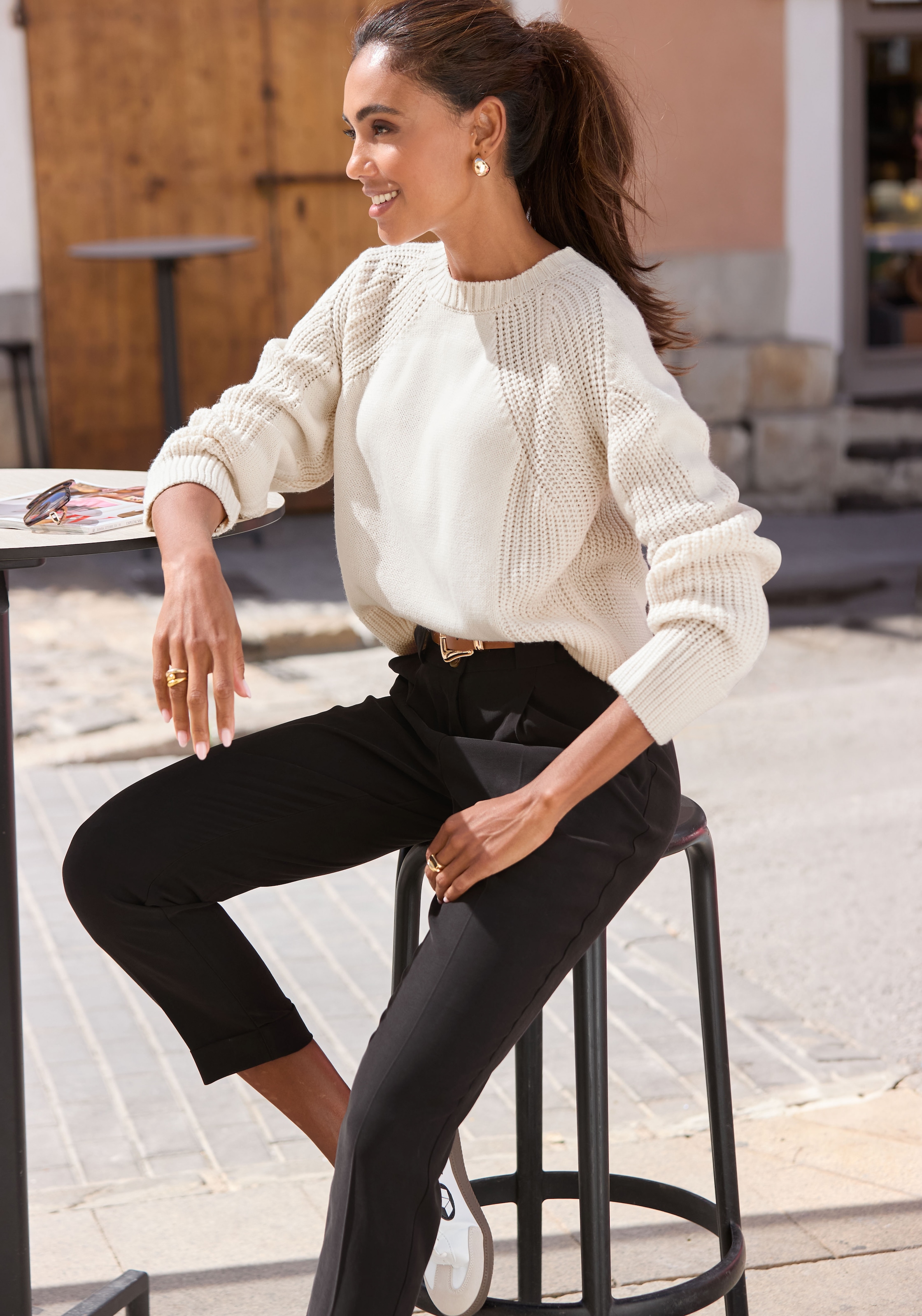 LASCANA 7/8-Hose  mit Bügelfalten, schmales Bein