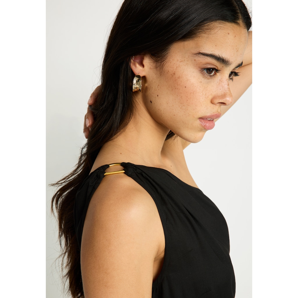 LSCN by LASCANA One-Shoulder-Kleid, mit goldfarbenen Zieraccessoire am Träger, Strandkleid