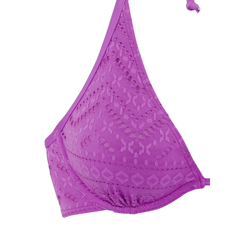 LASCANA Bügel-Bikini-Top »Omara«, mit Lochstickerei
