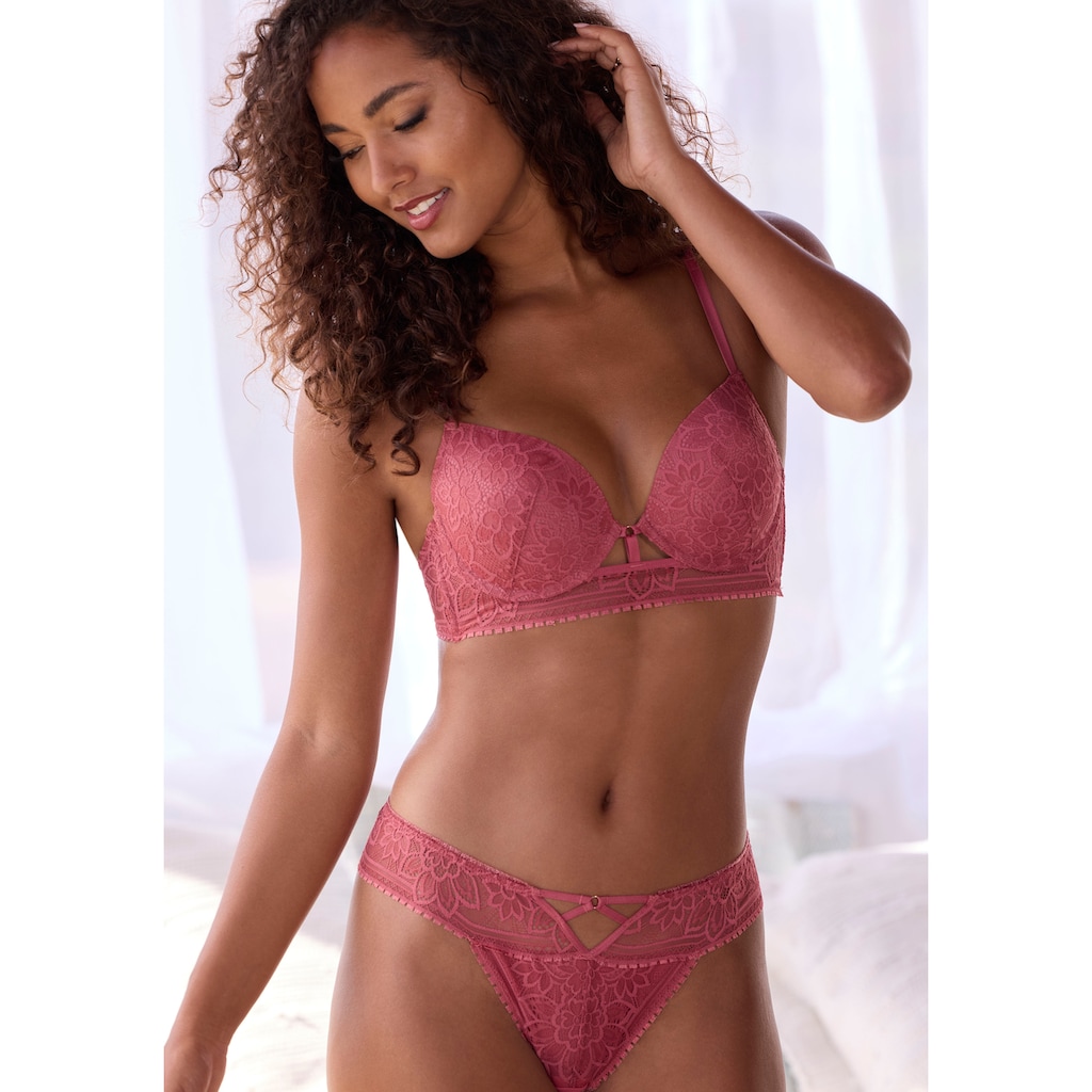 LASCANA Push-up-BH, mit Bügel aus floraler Jacquardspitze, sexy Dessous
