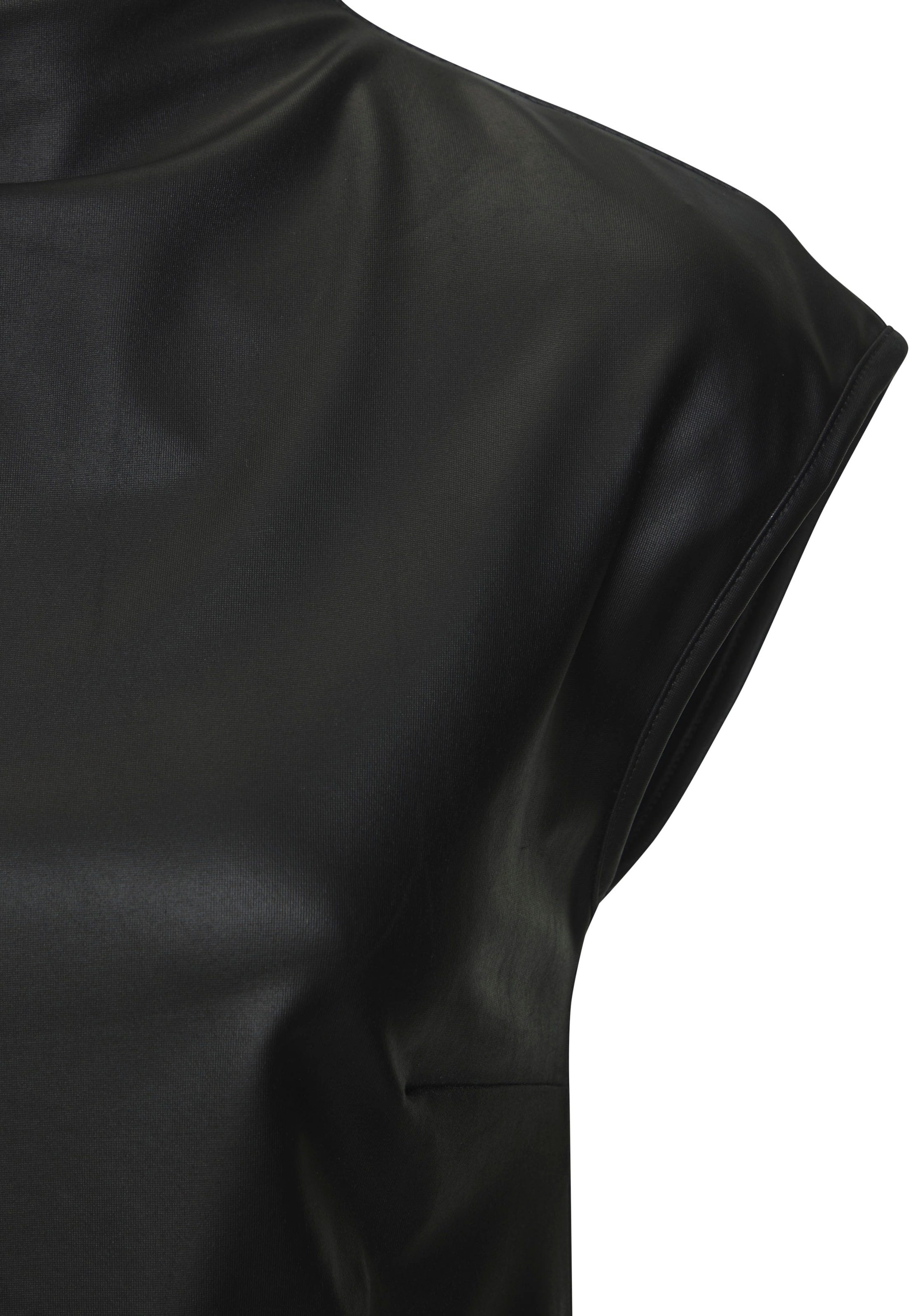 LASCANA Rundhalsshirt, aus Lederimitat, Partytop