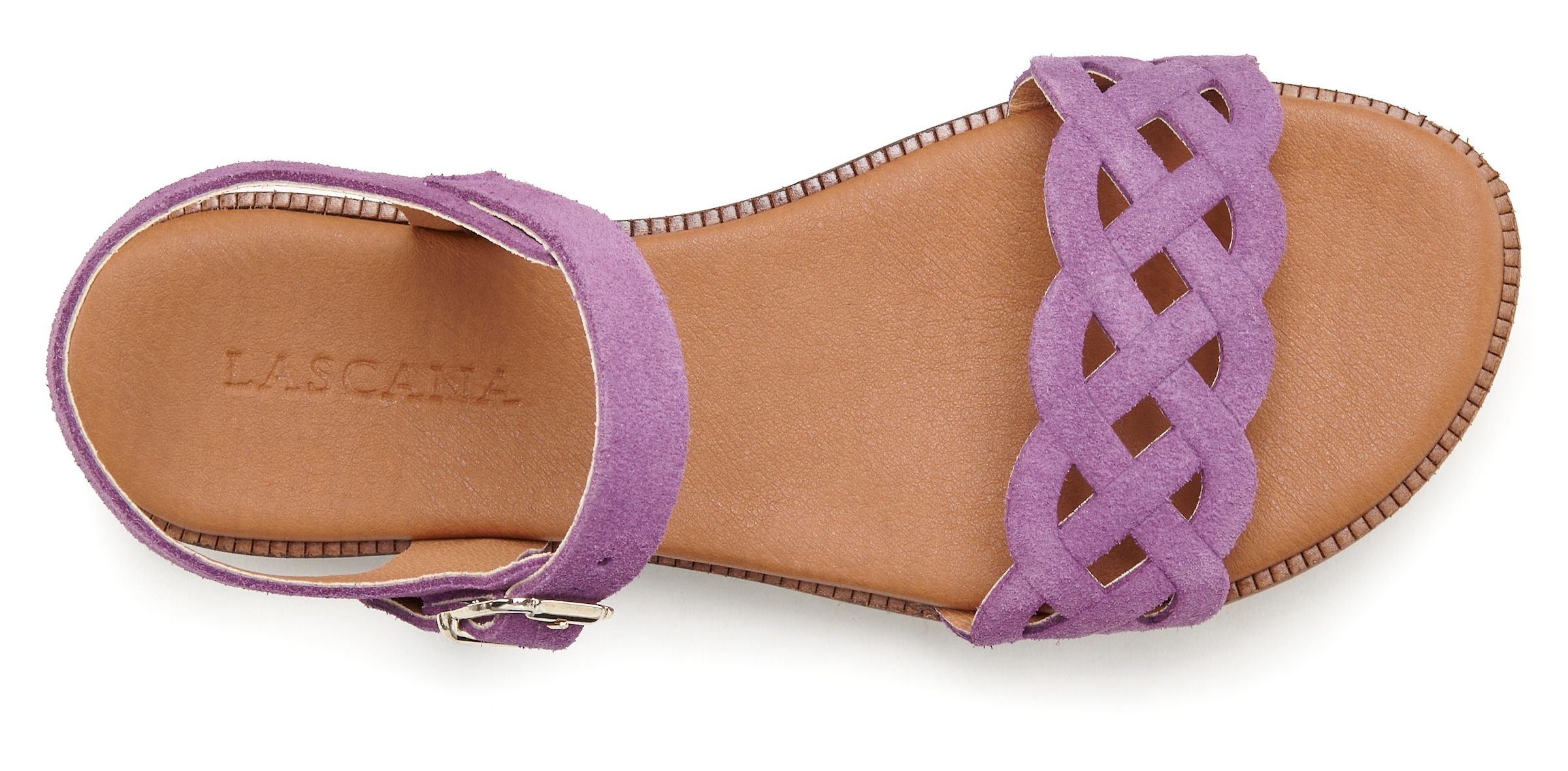 LASCANA Sandale »Sommerschuh«, Sandalette, Sommerschuh aus Leder mit Cut-Outs und weicher Innensohle