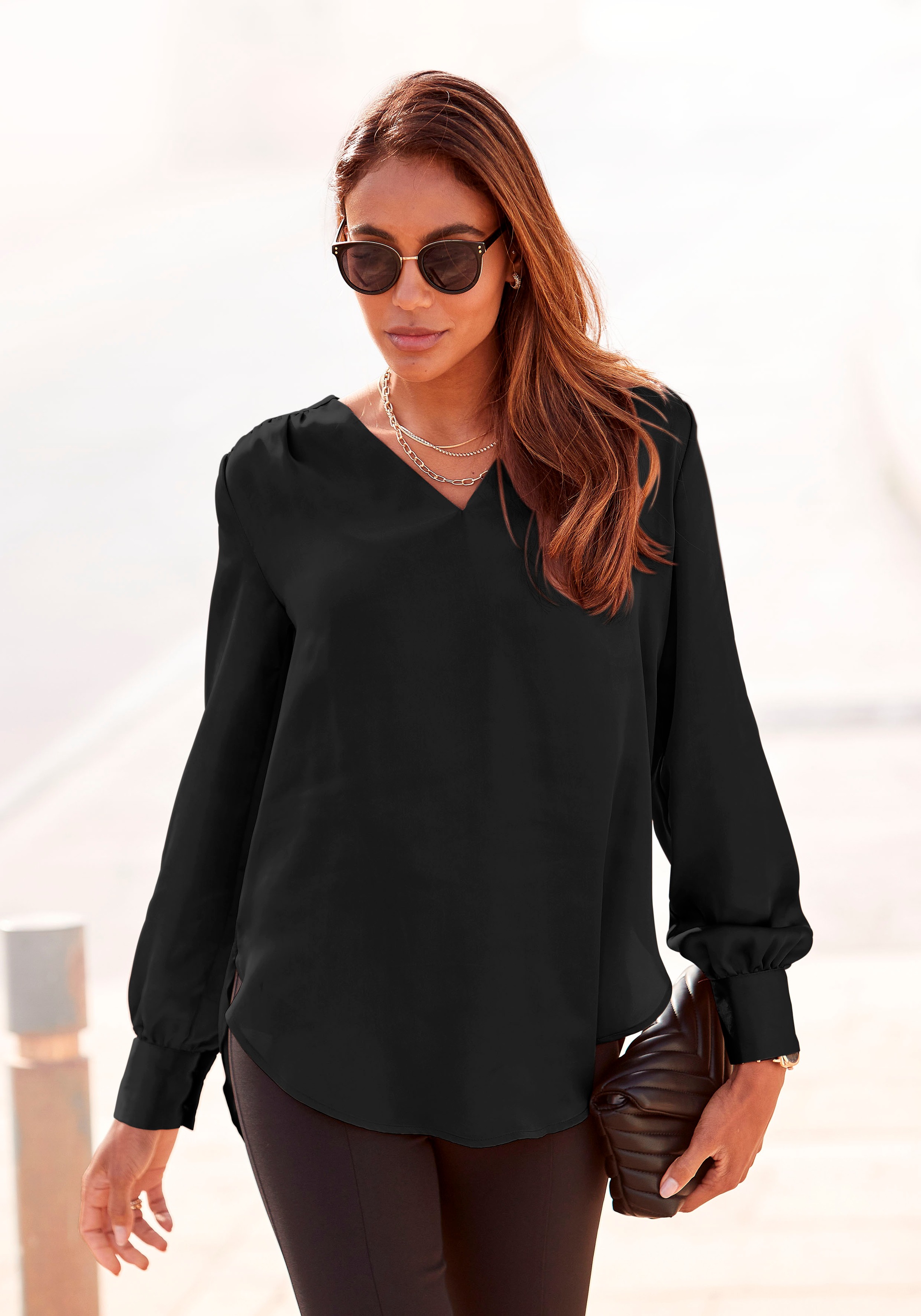 LASCANA Satinbluse