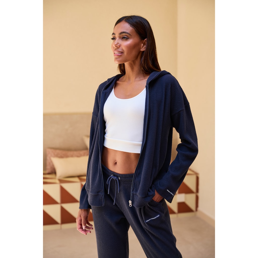 French Connection Sweatjacke, weiche Rippstruktur, Loungewear