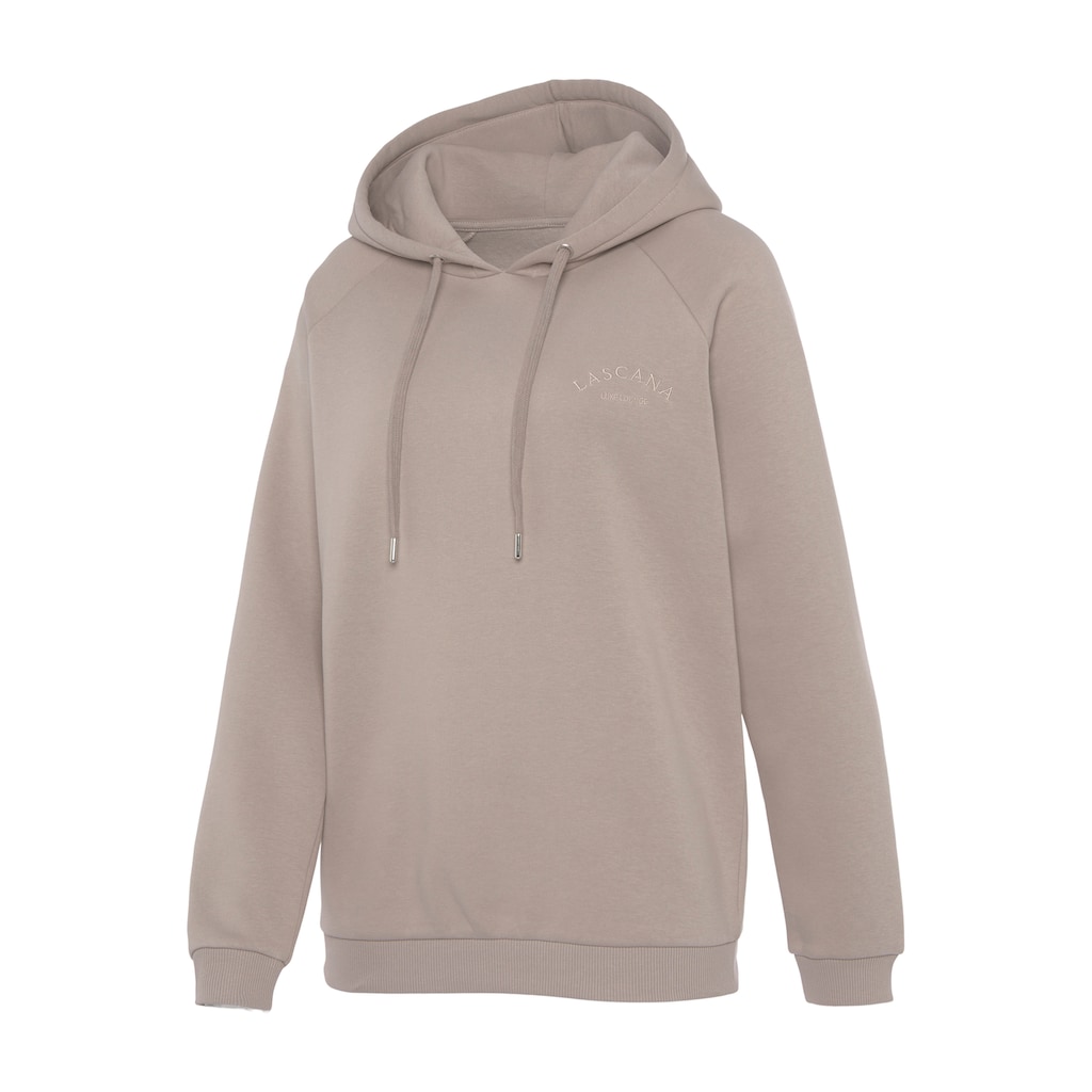 LASCANA Kapuzensweatshirt, mit Logostickerei, Loungewear