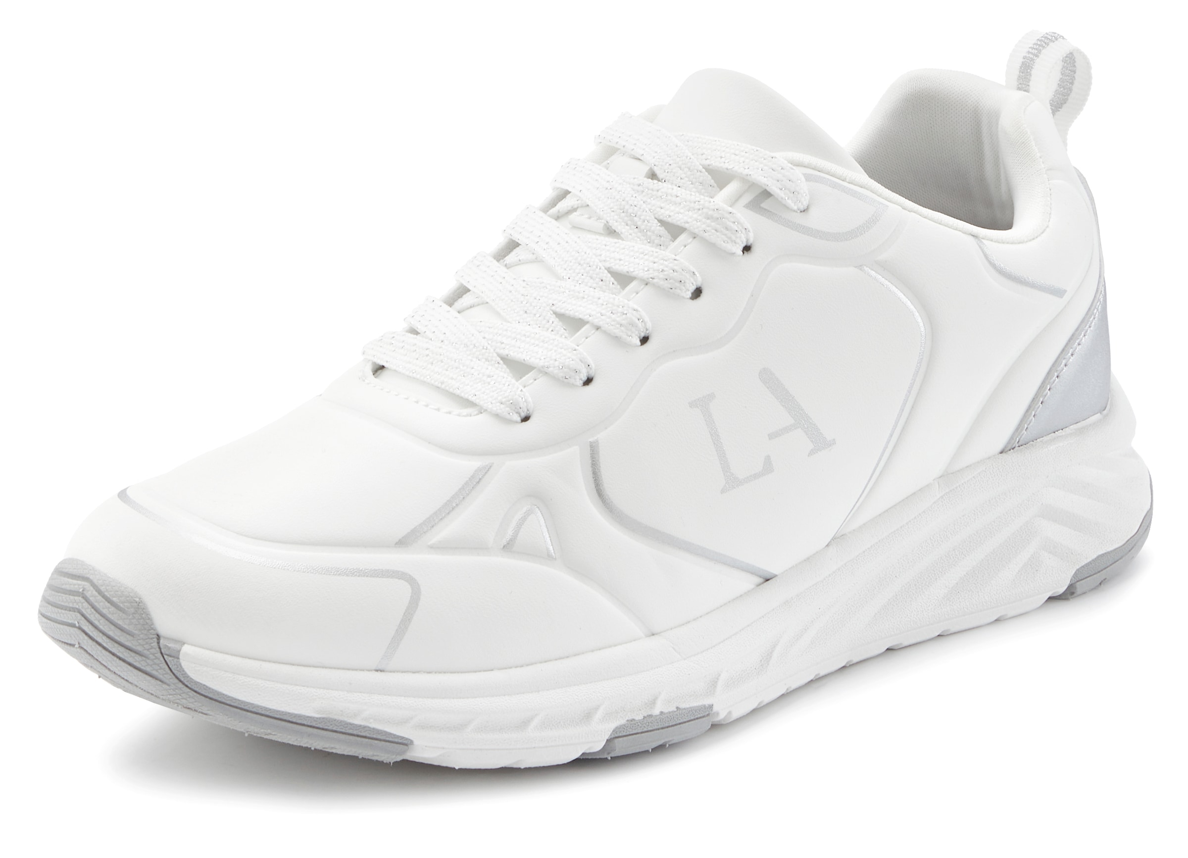 LASCANA Sneaker »Freizeitschuh, Schnürschuh«, mit Farbakzenten VEGAN
