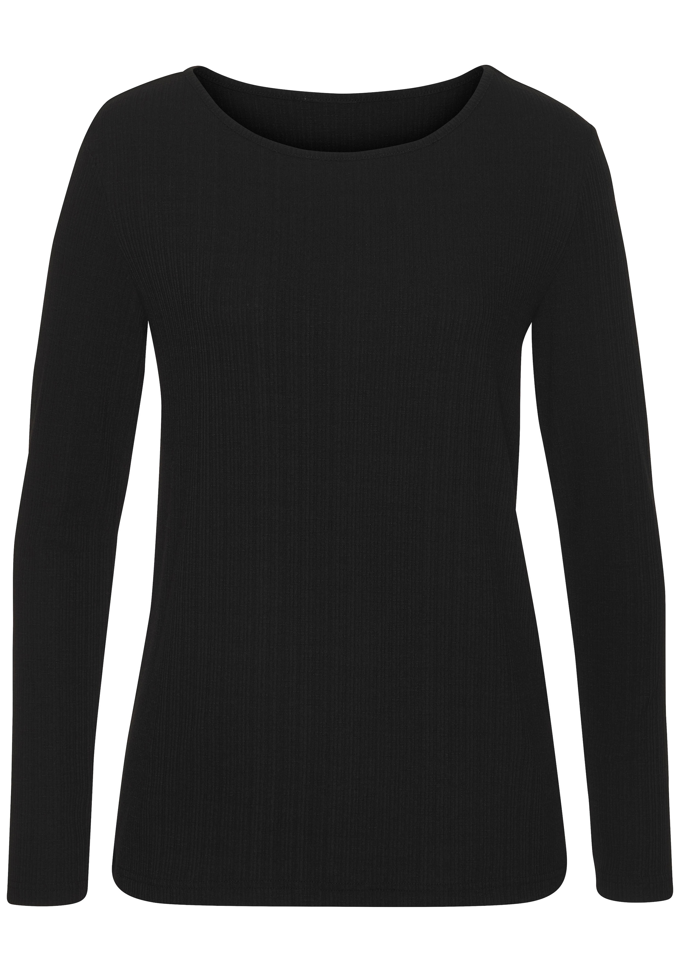 Vivance Langarmshirt »mit modischer Rippstruktur«, (2er-Pack), aus weichfliessender Qualität mit Viskose