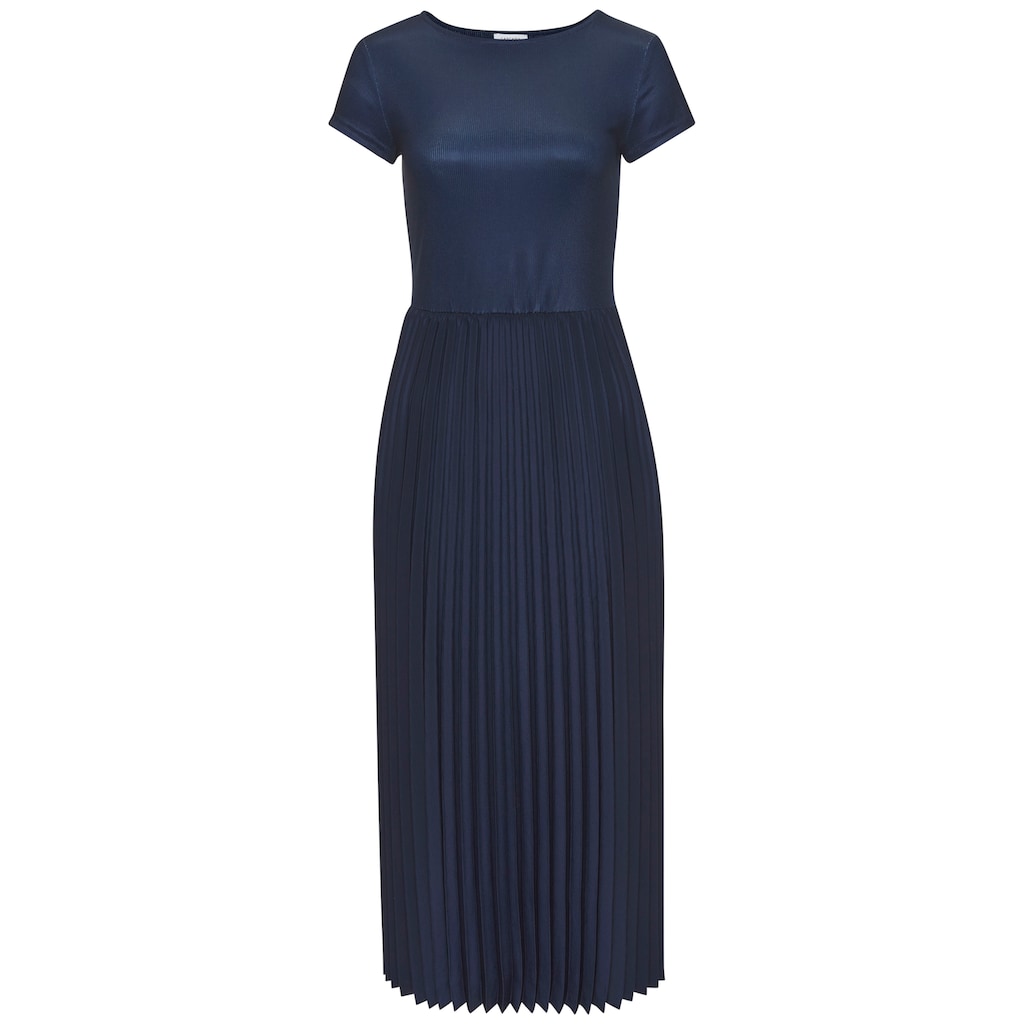 LASCANA Midikleid, mit Plisseerockteil, Basic, modisch