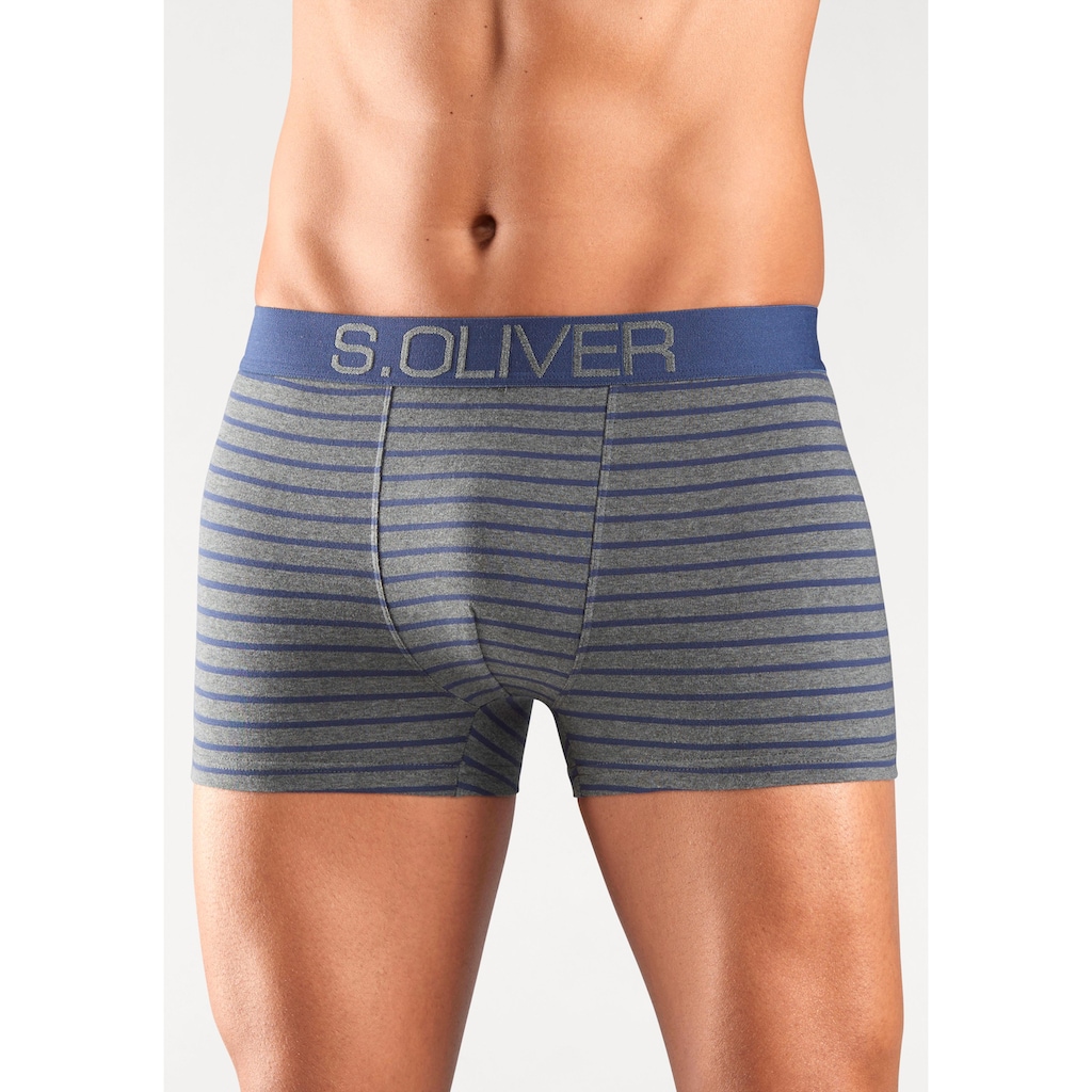 s.Oliver Boxer »Boxershorts für Herren«, (Packung, 4 St.), mit kontrastfarbenem Webbund