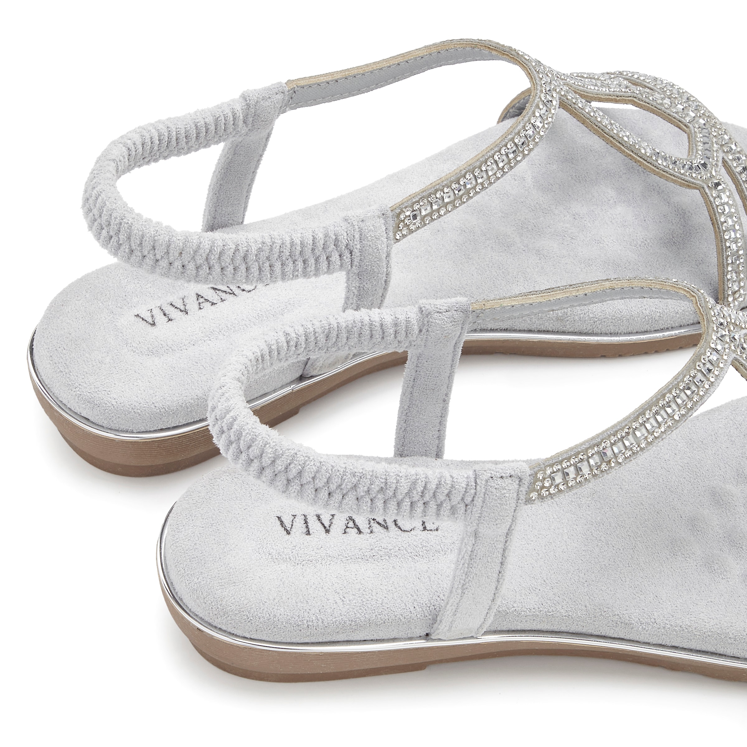 Vivance Sandale »Sandalette, Sommerschuh,«  mit Glitzer Verzierungen und elastischen Riemchen