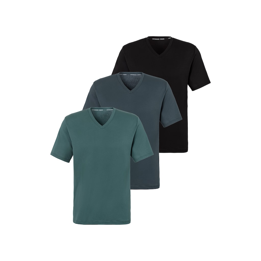 Copenhagen Studios T-Shirt, (3er-Pack), Unterziehshirt aus hochwertiger Bio-Baumwolle