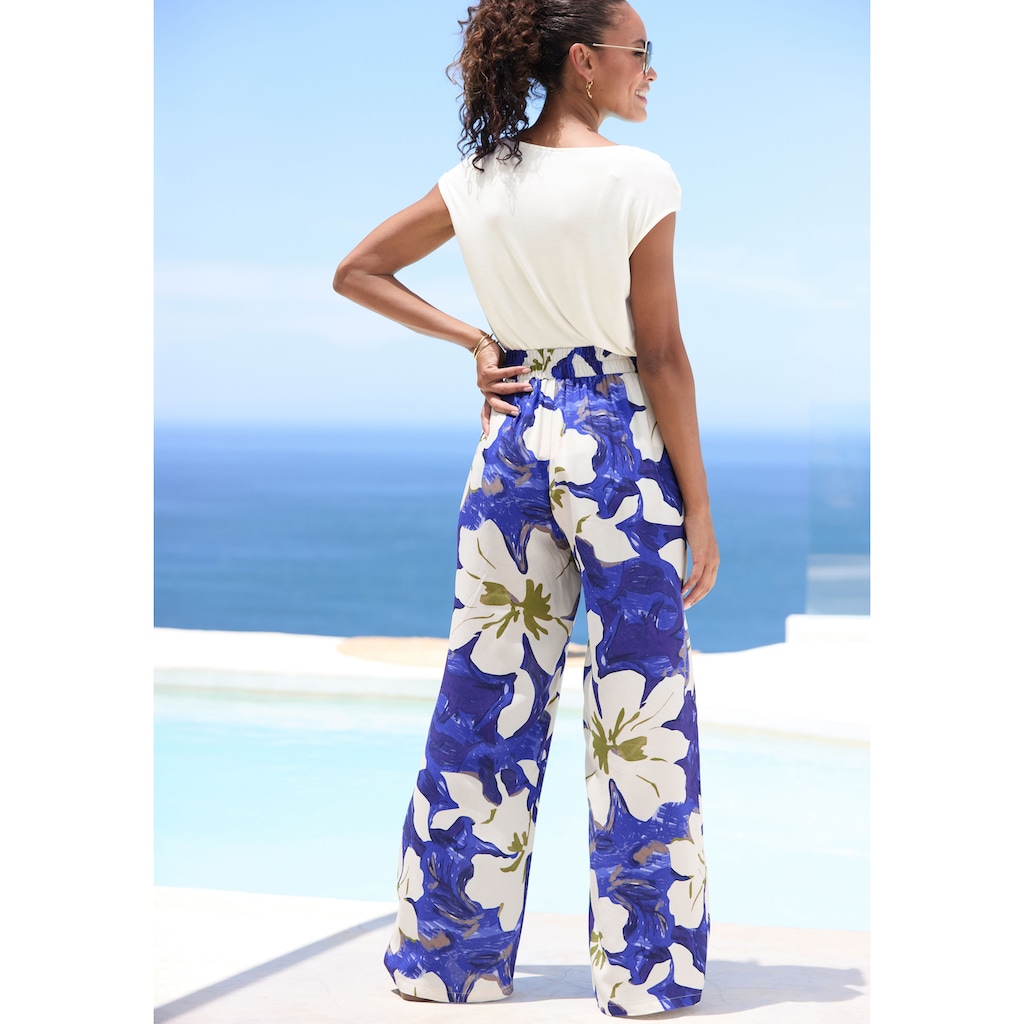 Vivance Palazzohose, mit grossem Blumendruck