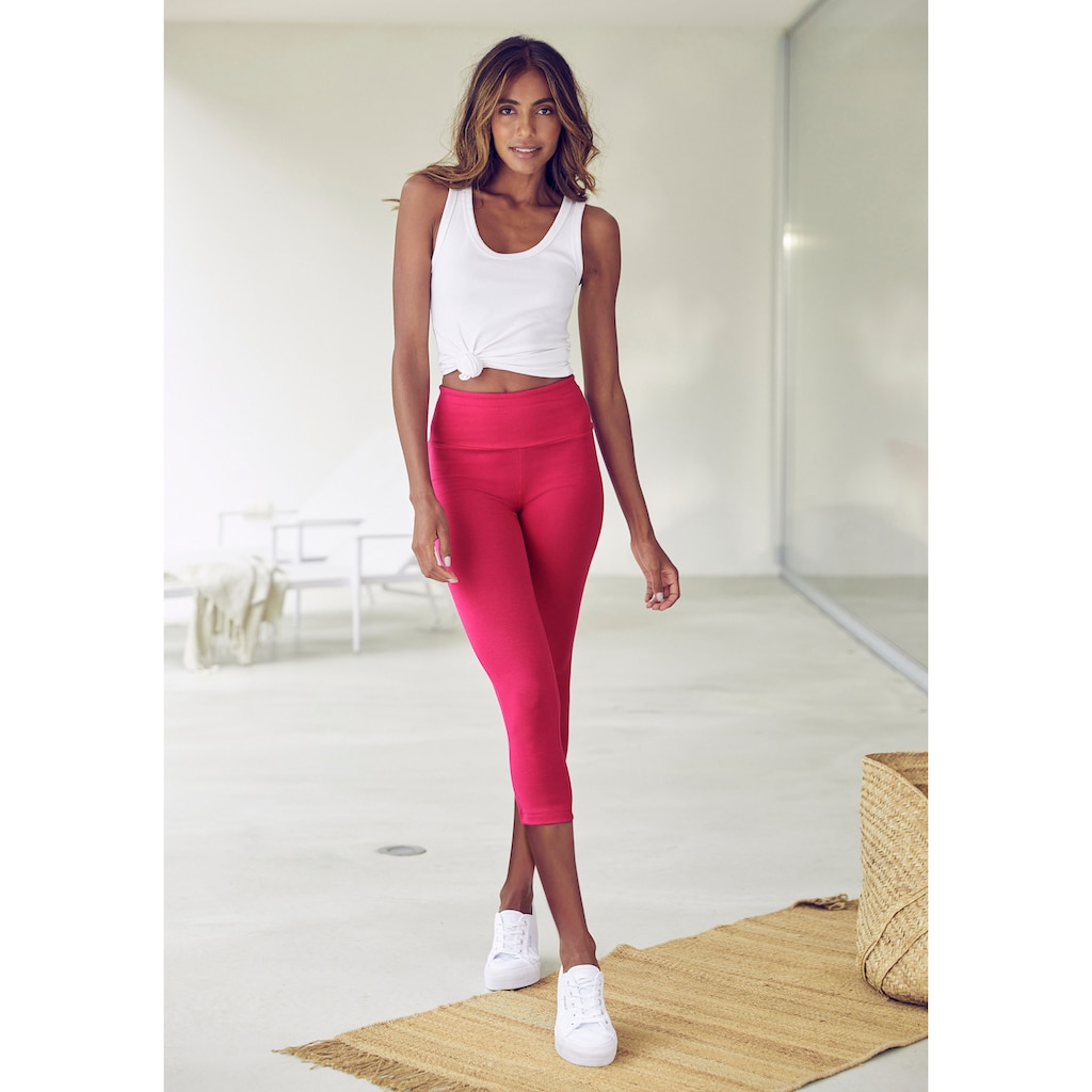 LASCANA Caprileggings, mit breitem, weichen Bündchen