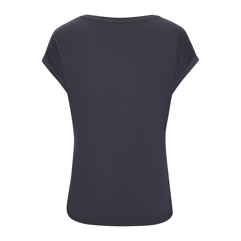 LASCANA Kurzarmshirt »mit Lascana Herz Print«, aus weichem Viskose-Stretch