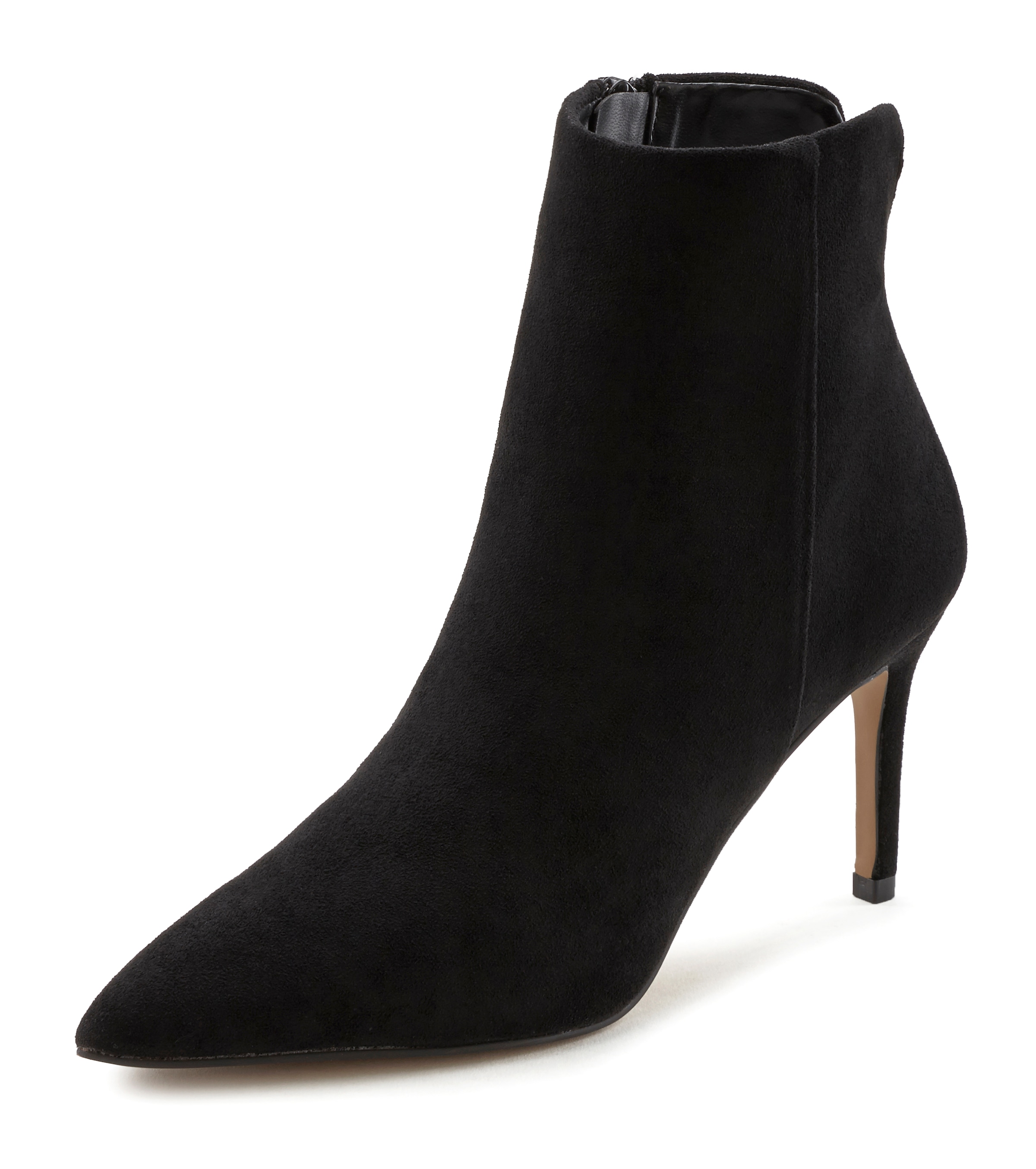 LASCANA High-Heel-Stiefelette, in spitzer Form & Pfennigabsatz, Reissverschluss Stiefel VEGAN