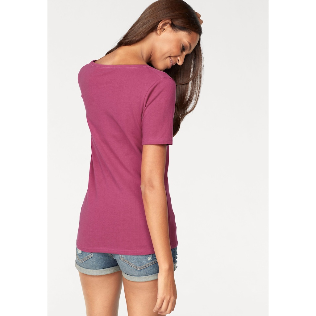 Vivance T-Shirt »aus elastischer Baumwoll-Qualität«, (2er-Pack)