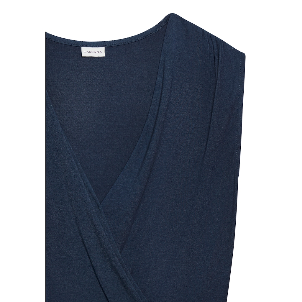 LASCANA Shirttop, mit dezenten Raffungen an der Schulter, elastisches Damentop