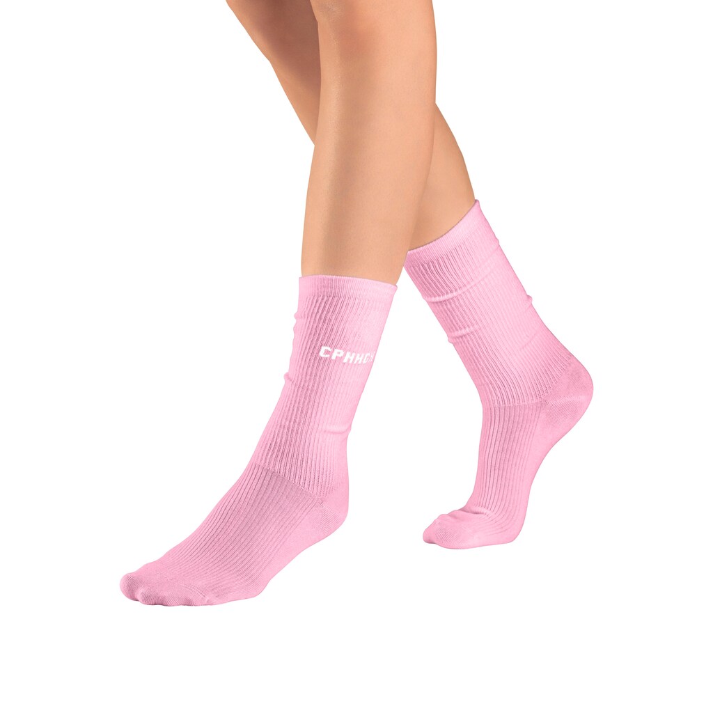 Copenhagen Studios Basicsocken, (Packung, 3 Paar), mit Rippstruktur und Stickerei