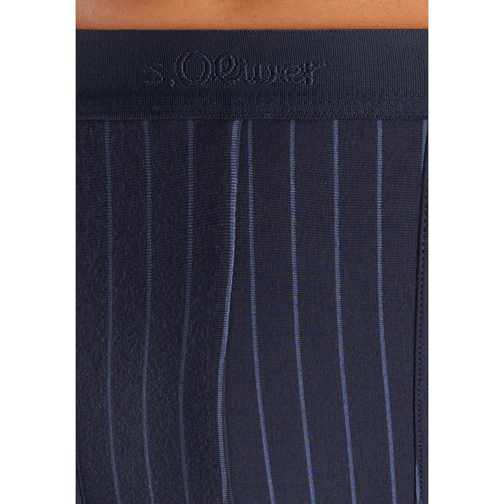 s.Oliver Boxer »Boxershorts für Herren«, (Packung, 3 St.), in Streifen und Uni aus Baumwoll-Mix