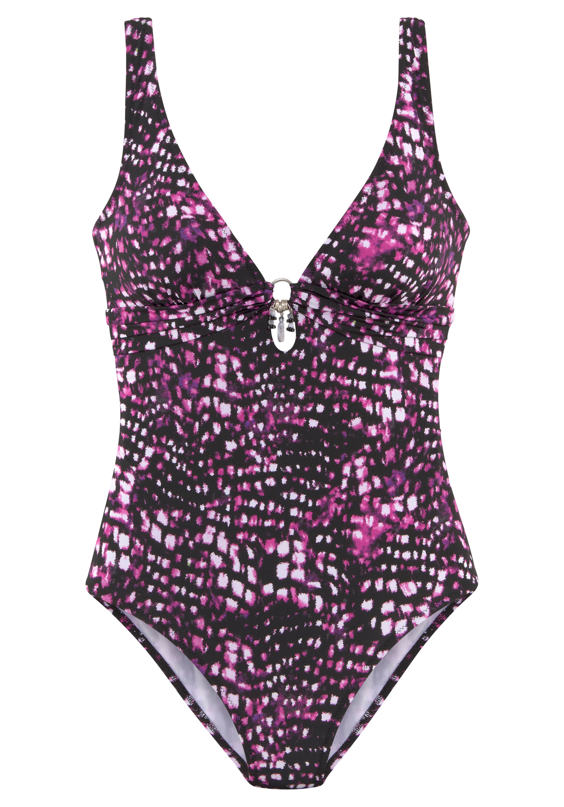 Bruno Banani Badeanzug mit silberfarbenem Accessoire