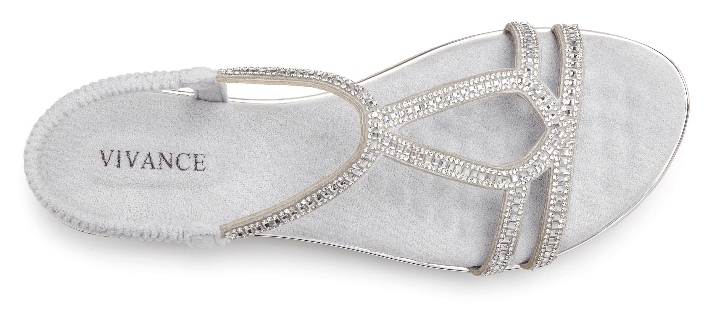 Vivance Sandale »Sandalette, Sommerschuh,«  mit Glitzer Verzierungen und elastischen Riemchen