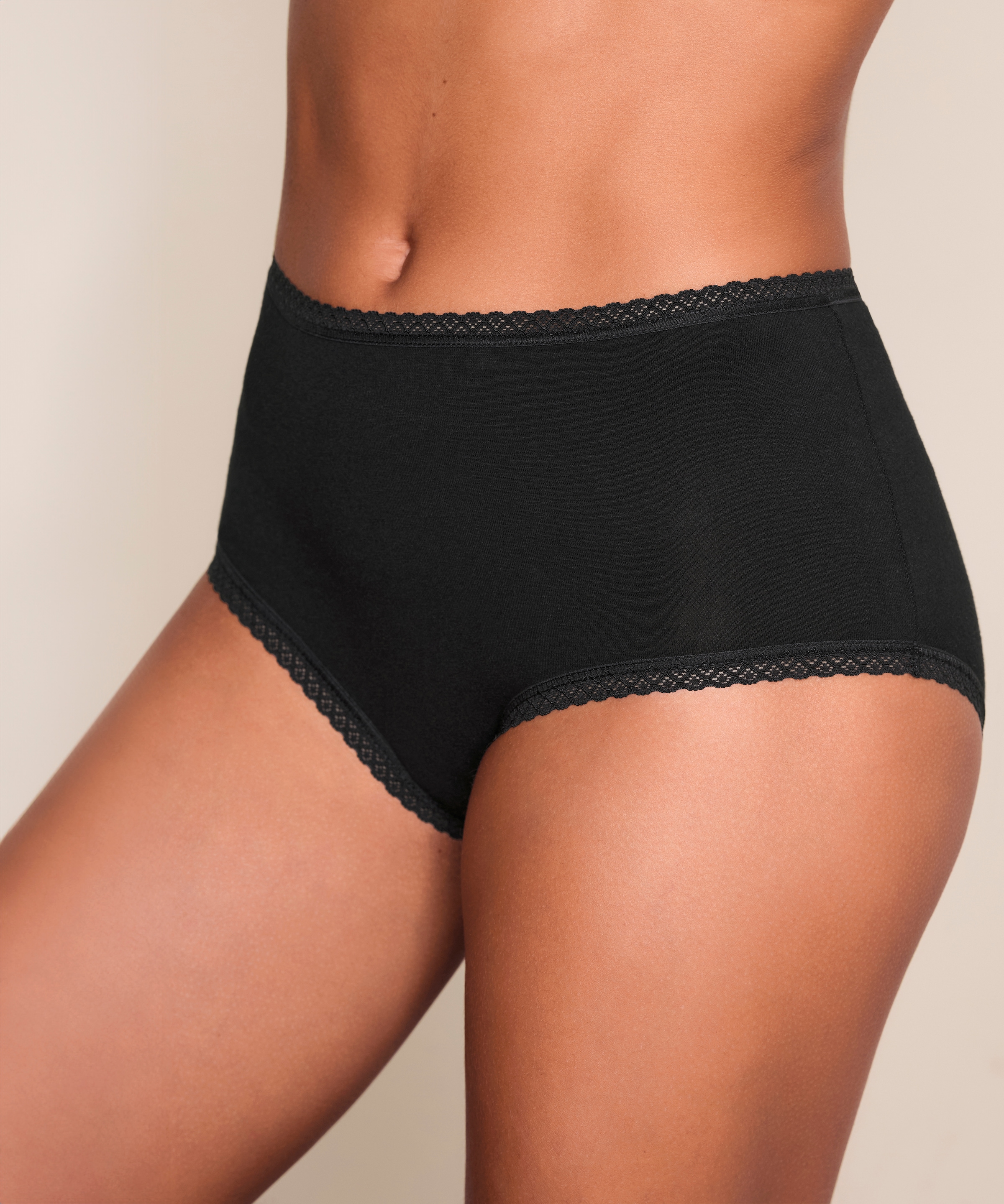 Vivance Culotte haute 7er-Pack,  aus weicher Baumwollqualität mit feiner Spitzeneinfassung