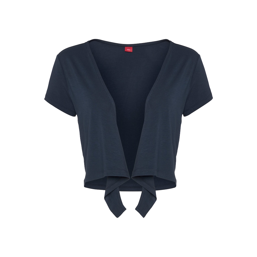 s.Oliver Kurzarmshirt, zum Binden, Jerseyware, Cropshirt, Strandshirt